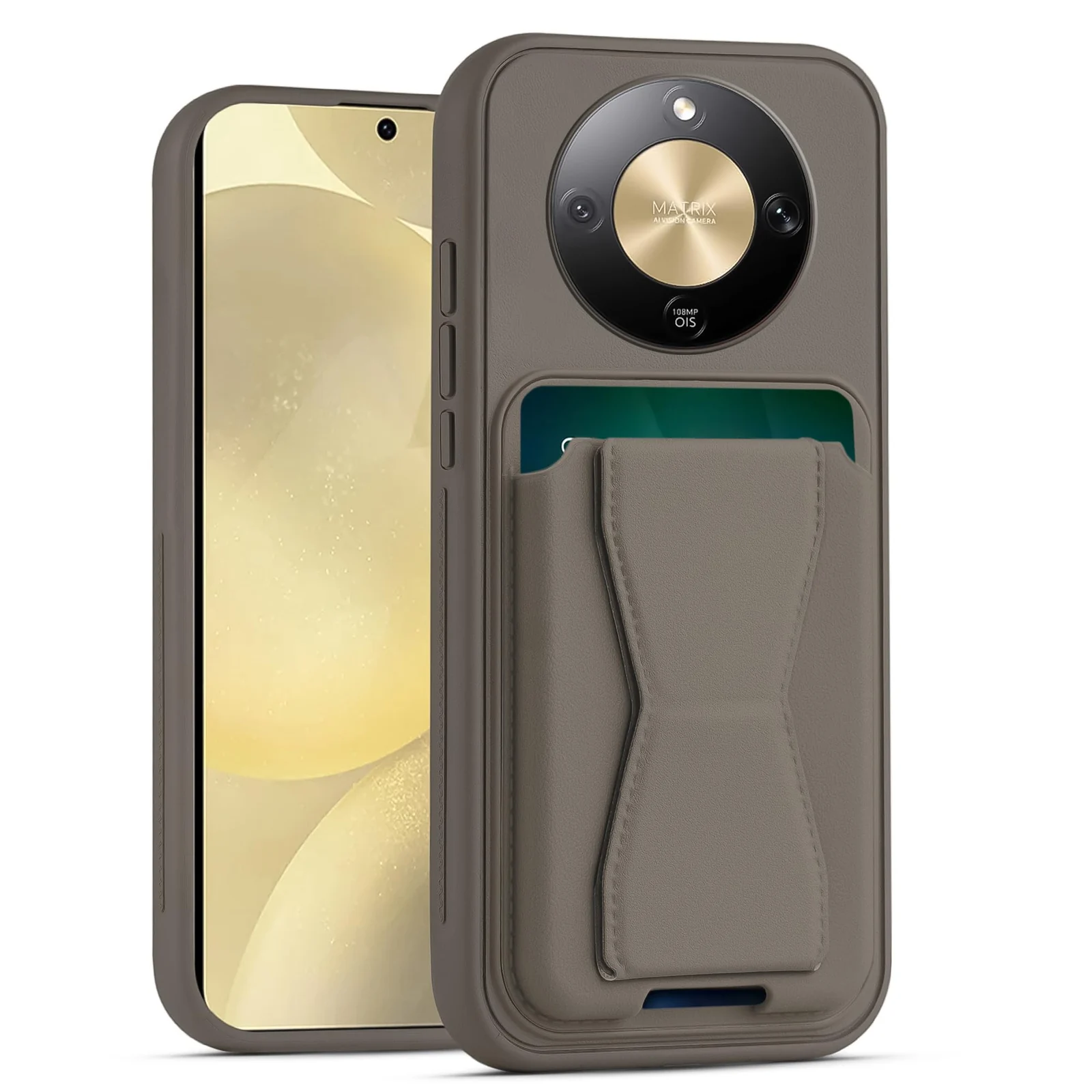 DL3 Mobilak Leather Wallet Case for Honor X9c Smart, Camera protection, Shock-absorbing protection, Built-in kickstand - Titanium