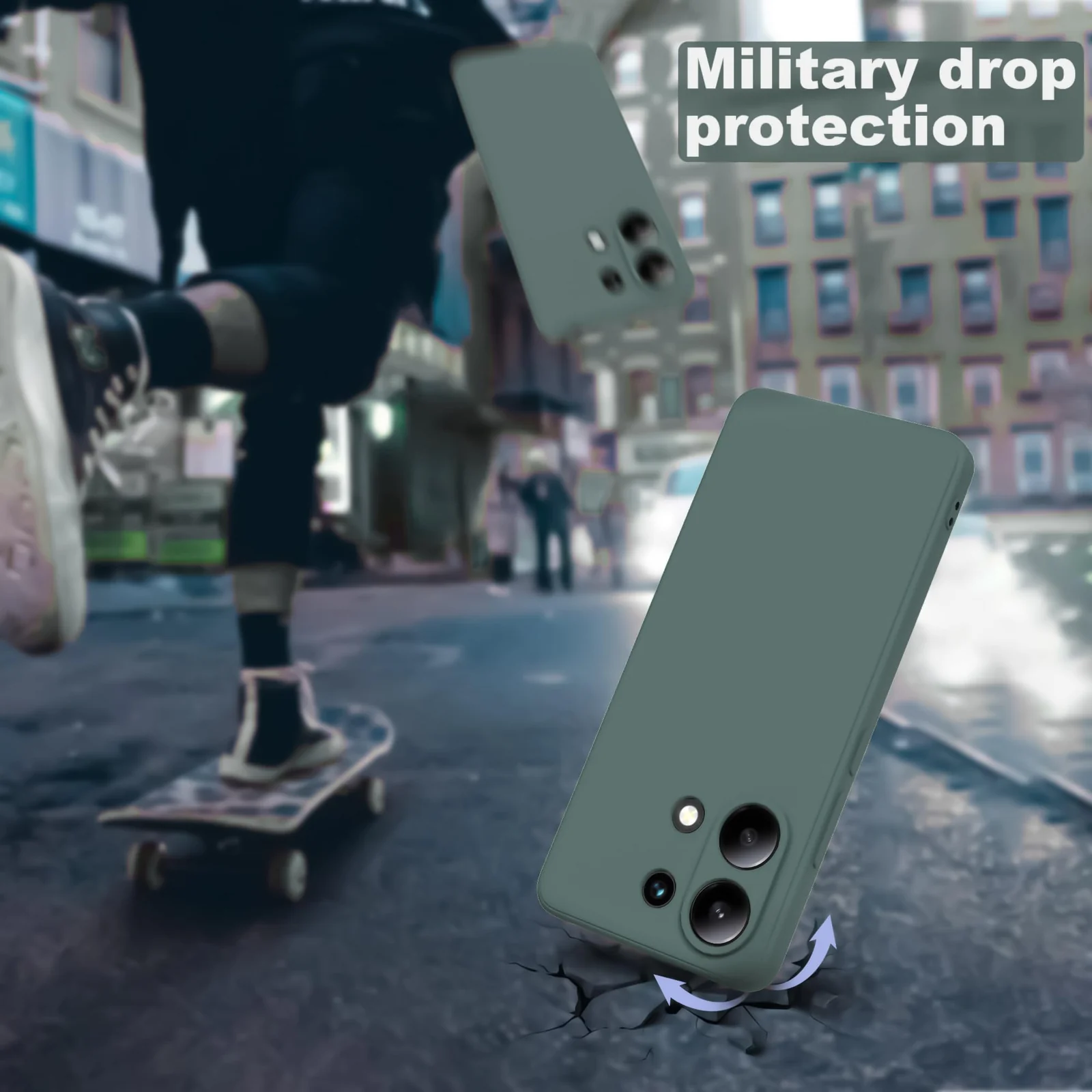 DL3 Mobilak Liquid Silicone Case for Xiaomi Redmi Note 13 4G, Shock-absorbing protection, Scratch-resistant surface, Soft microfiber lining - Green