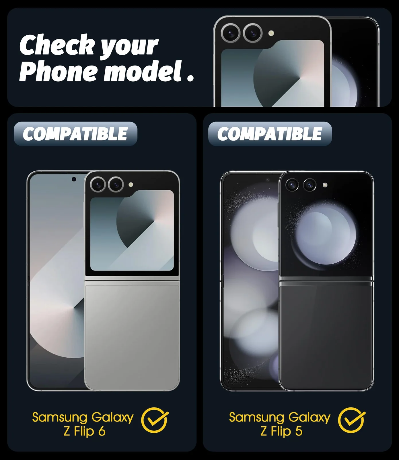 DL3 Mobilak Screen Protector for Samsung Galaxy Z Flip 5 / Samsung Galaxy Z Flip 6, Tempered Glass Screen Saver Premium HD Protective, Scratch Resistant, NO-Bubble, 9H Hardness, Full Coverage Film - Clear
