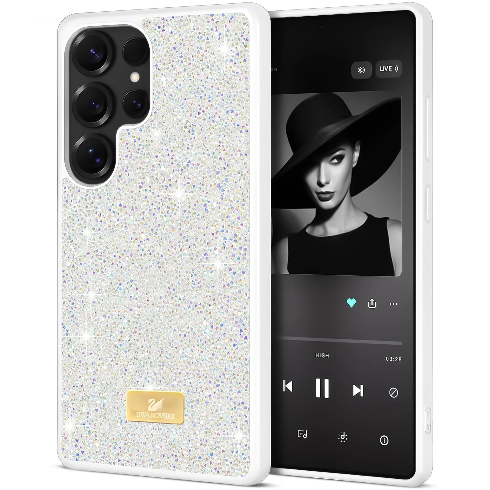 Case For Samsung Galaxy S26 Ultra Case Glitter, Sparkle Diamond Crystal Bling Case with Bling, Ultra Thin Lightweight Full Body Shockproof Anti-Scratch Protective Cover - Black