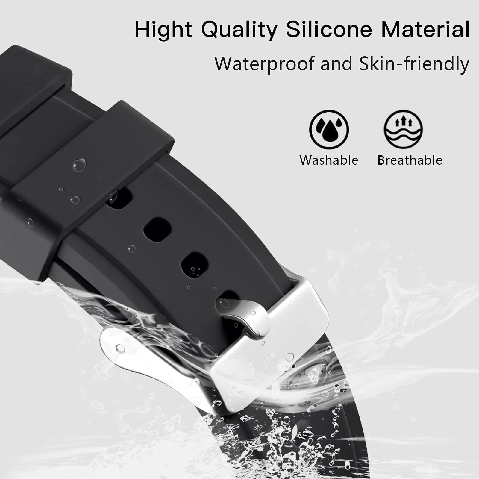 DL3 Mobilak No Gap Bands Compatible with Samsung Galaxy Watch 7 5 4 6 44mm 40mm/Watch5 Pro Band 45mm/Galaxy Watch 4 Classic 46mm 42mm Strap, 20mm Quick Release Sport Replacement Strap - Black - A-black
