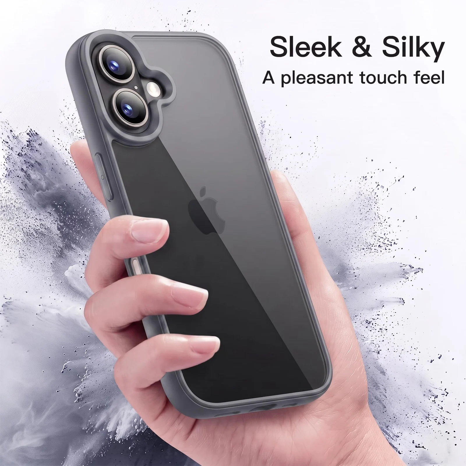 DL3 Mobilak Clear PC and TPU Protective Case for iPhone 17 6.3-Inch with Military-Grade Protection and Anti-Yellowing Design - Gray