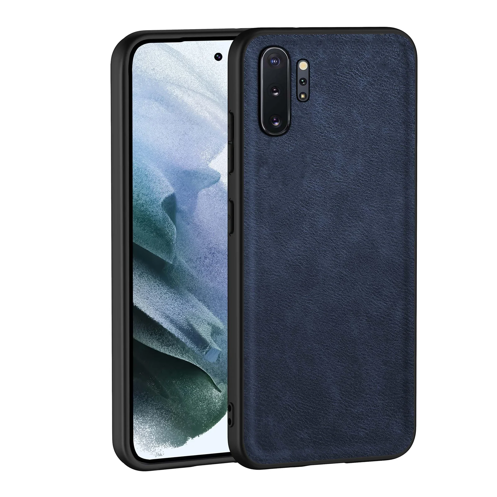 Dl3 Mobilak Case for Samsung Note 10 Plus Leather Case,Anti-Drop, Anti-Shock, Non-Slip Texture,Simple Cell Phong Cover (Dark Brown)