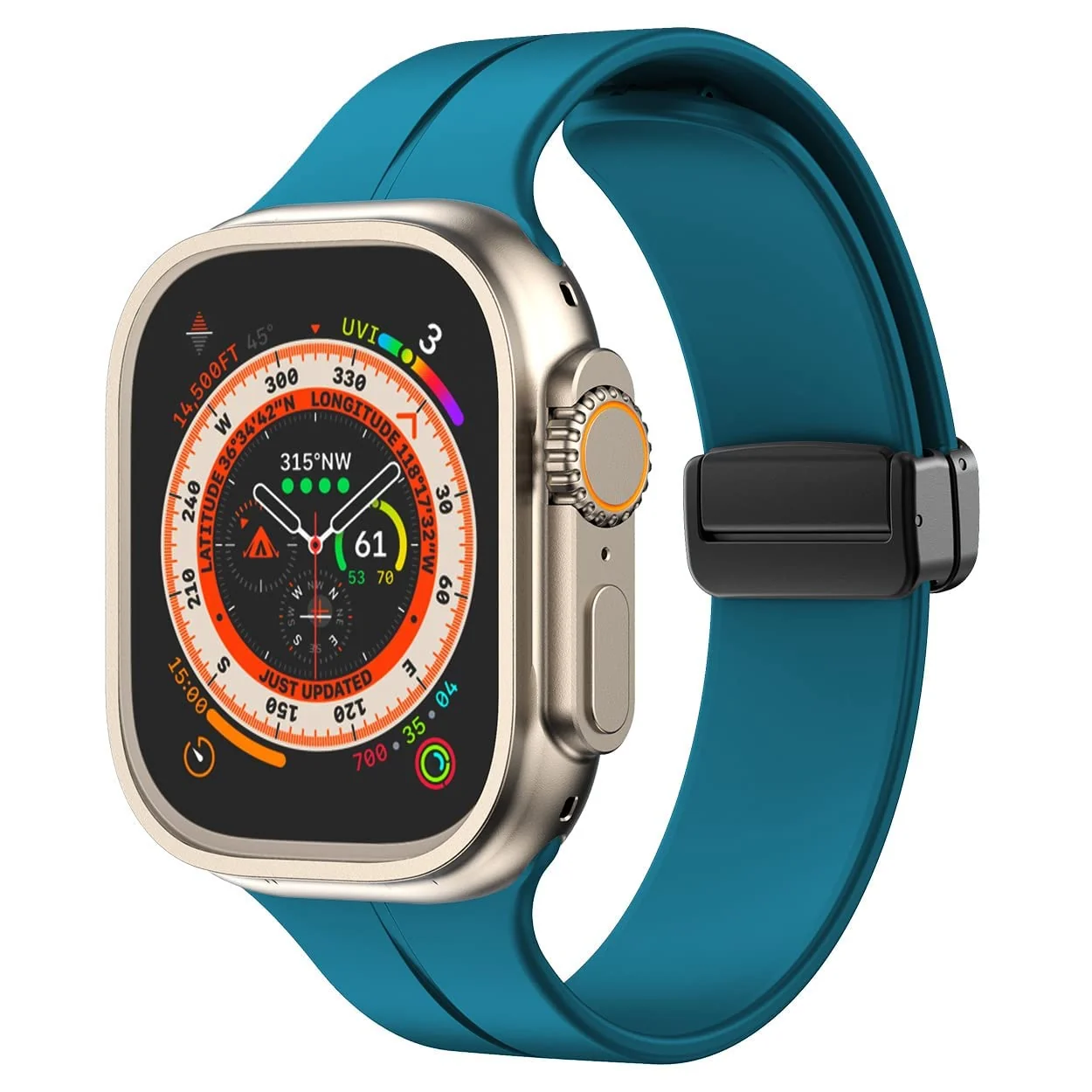 DL3 Mobilak Magnetic Bands for Apple Watch Ultra/Ultra 2 Band 49mm 45mm 44mm 42mm 41mm 40mm 38mm, Soft Sport Silicone Strap for iwatch Series 9/8/7/6/5/4 (Stone, 38mm/40mm/41mm) - Stone Blue