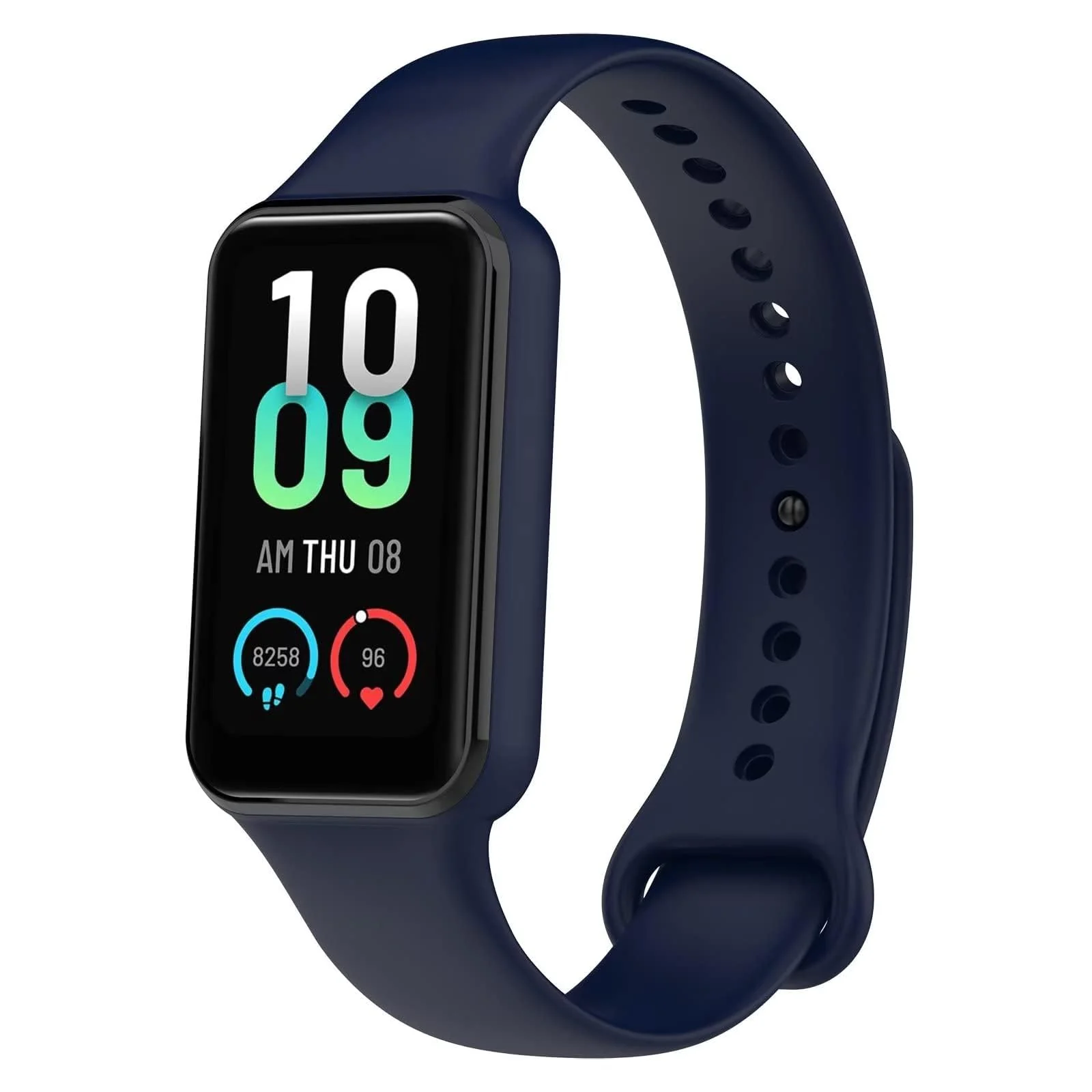 DL3 Mobilak Sport Band Compatible With Amazfit Band 7 Fitness Tracker Replacement Strap Soft Silicone Wristband Bracelet For Amazfit Band7 - Navy Blue