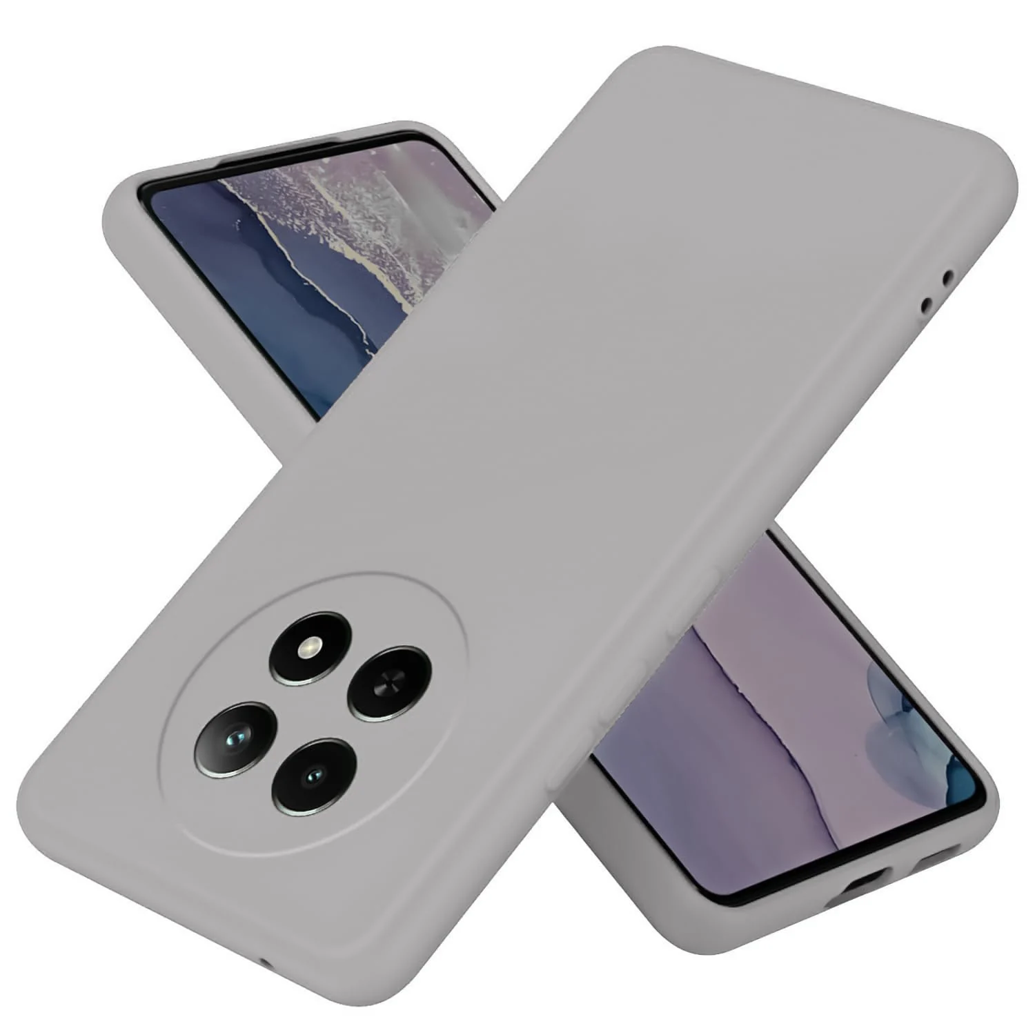 DL3 Mobilak realme 13 5G/realme 12 5G/realme 12X 5G Case, Soft Flexible Liquid Silicone Gel Rubber Bumper Cover, Full Body Shockproof Protective Phone Case - Gray