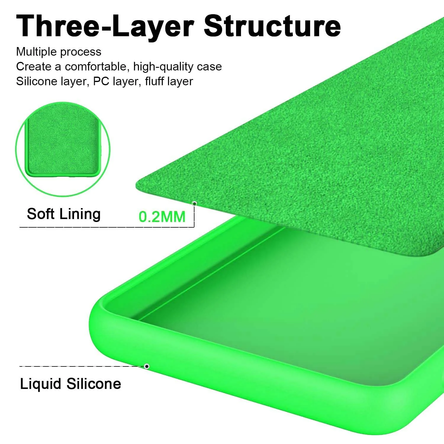 DL3 Mobilak Silicone Protective Case for POCO X5 Pro 5G, Shock-absorbing protection, Scratch-resistant surface, Soft microfiber lining - Neon Green
