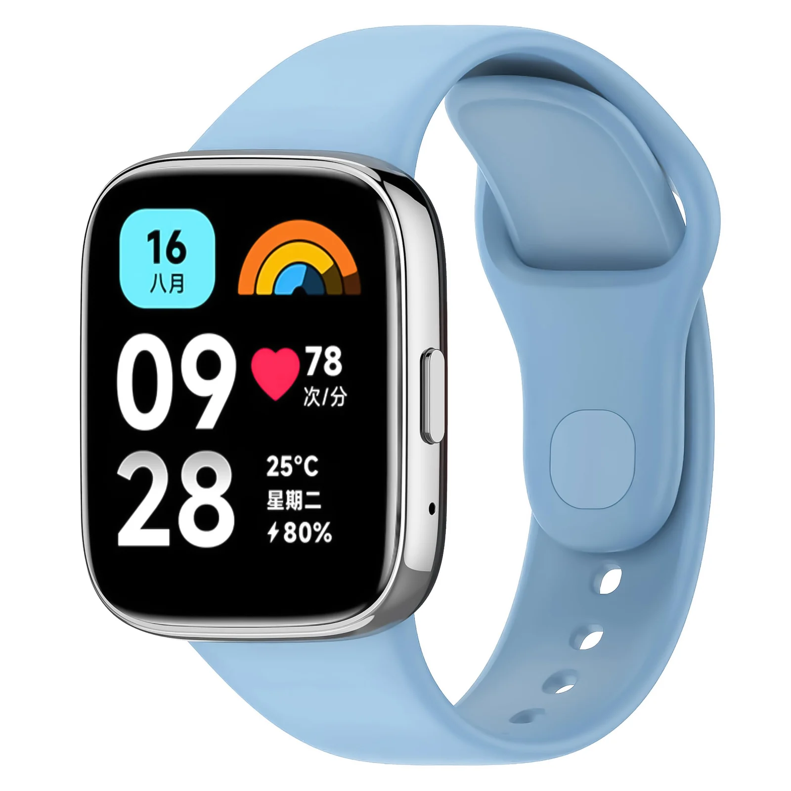 DL3 Mobilak Strap Silicone Compatible With Xiaomi Redmi Watch 3 Active/Redmi Watch 3 Lite, Sport Silicone Watch Band Wrist Strap, Bracelet Wristband Wrist Strap - Sky Blue