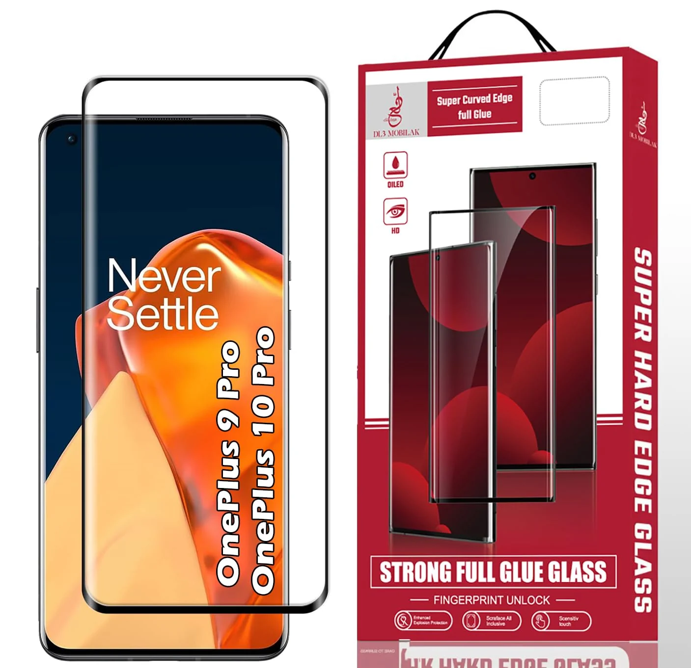 DL3 Mobilak Screen Protector for OnePlus 10 Pro/OnePlus 9 Pro, Tempered Glass Screen Saver Premium HD Protective, Scratch Resistant, NO-Bubble, 9H Hardness, Full Coverage Film - Clear