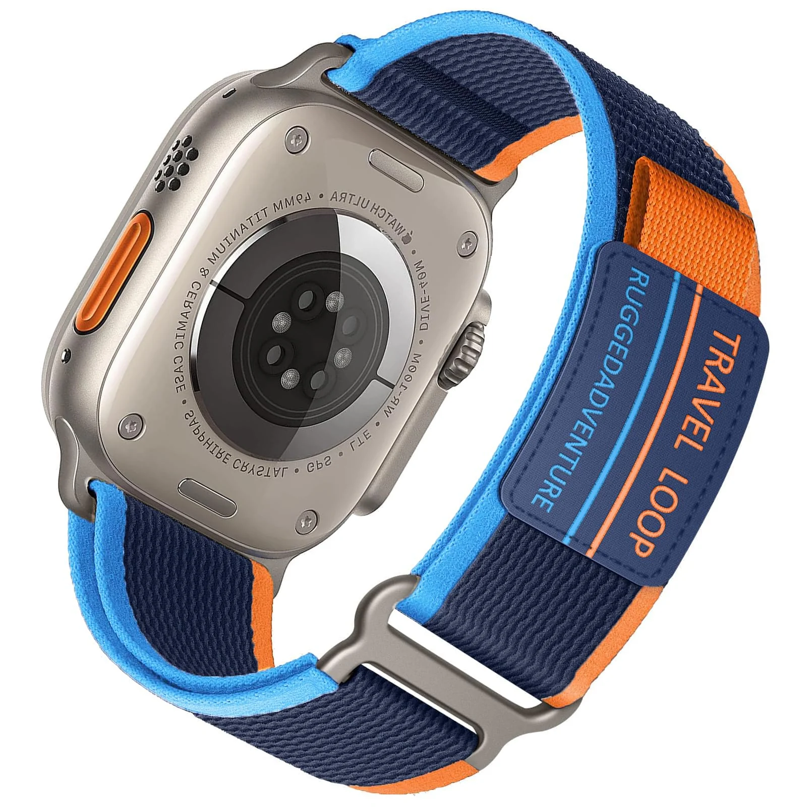DL3 Mobilak Trail Loop Strap for Apple Watch Ultra Band 49mm 45mm 44mm 42mm iWatch Ultra Band Men Women, Rugged Sport Strap Soft Nylon Wristband for iWatch Ultra 2 Bands Series 9 8 7 6 5 4 3 2 1 SE - Navy Blue