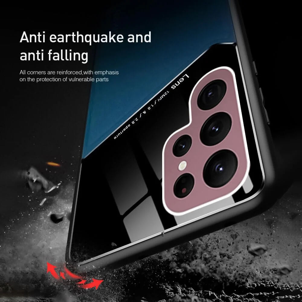 DL3 Mobilak Faux Leather and Plexiglass TPU Case for Xiaomi Redmi Note 13 Pro 4G / Poco M6 Pro 4G (Not 5G) with Magnetic Car-Mount Support and Shockproof Design - Blue