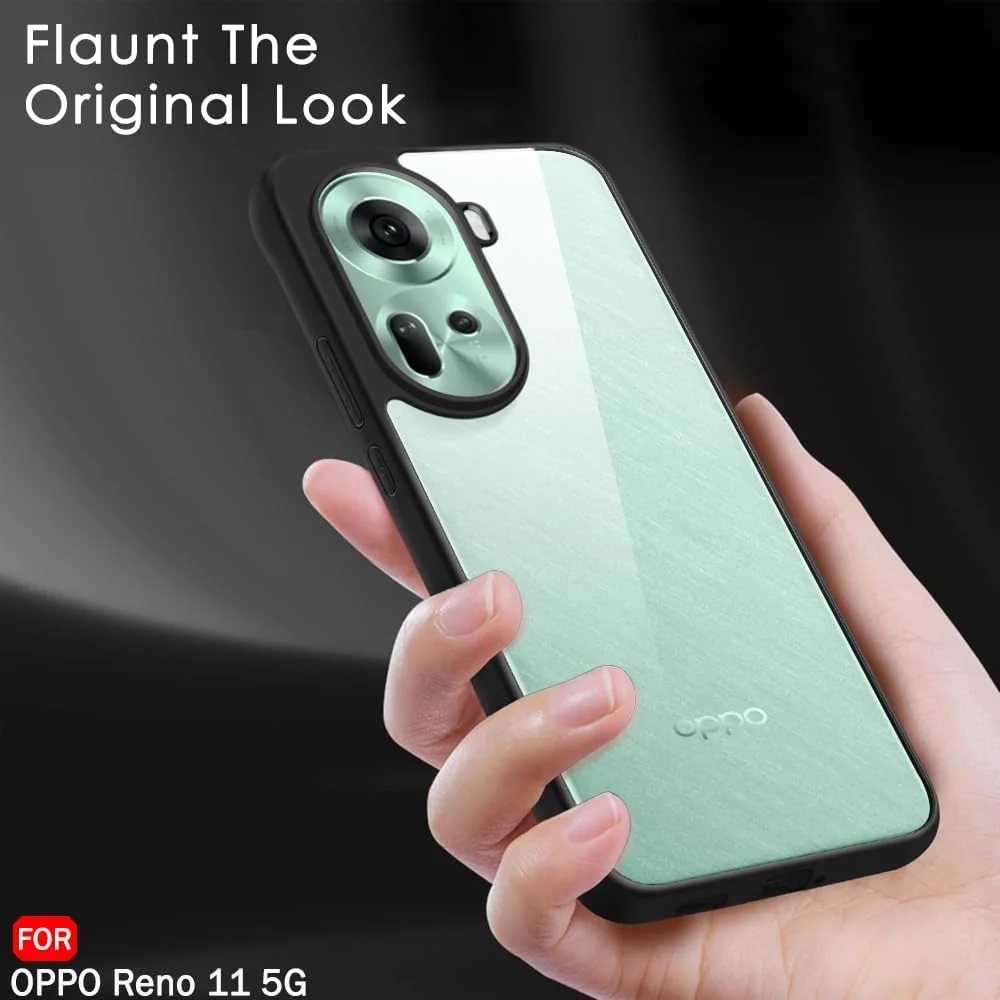DL3 Mobilak Clear TPU Case for OPPO Reno 11 5G, Camera protection, Shock-absorbing protection, Scratch-resistant surface - Black