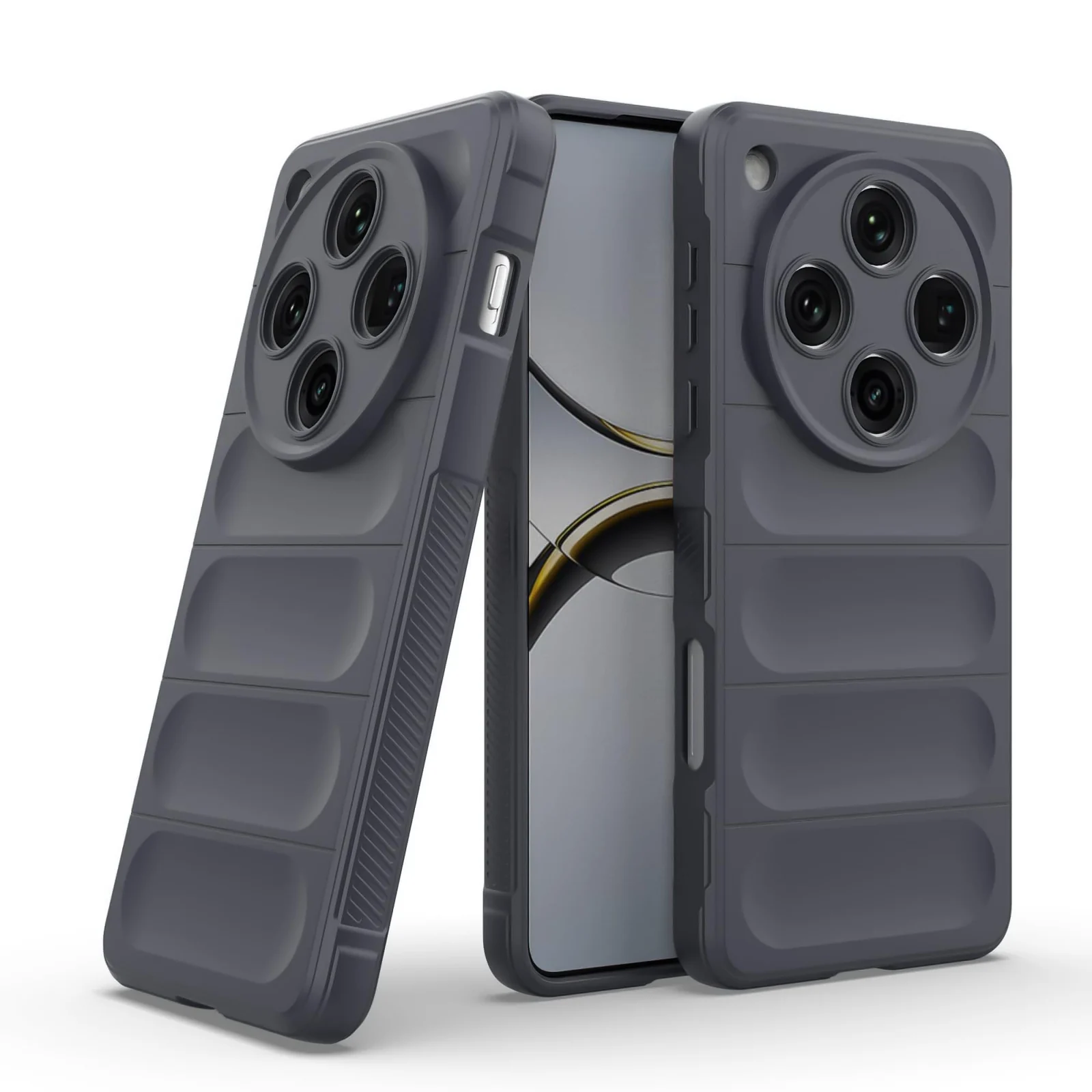 DL3 Mobilak Flexible Silicone and TPU Protective Case with Camera Protection for OPPO Find X8 Pro - Dark Gray