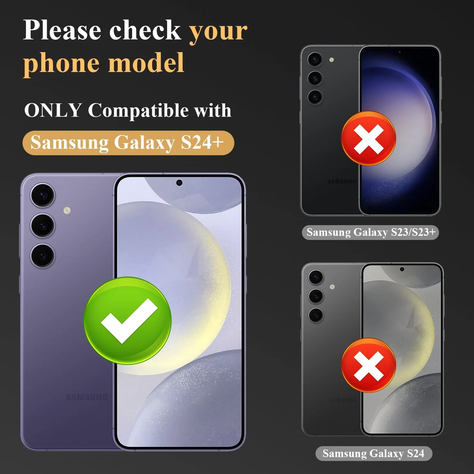 DL3 Mobilak Camera Lens Protector for Samsung Galaxy S24+ Plus Accessories, 9H Tempered Glass Metal Individual Ring Camera Cover Screen Protector for S24 Plus, Case Friendly, Anti Scratch - Green