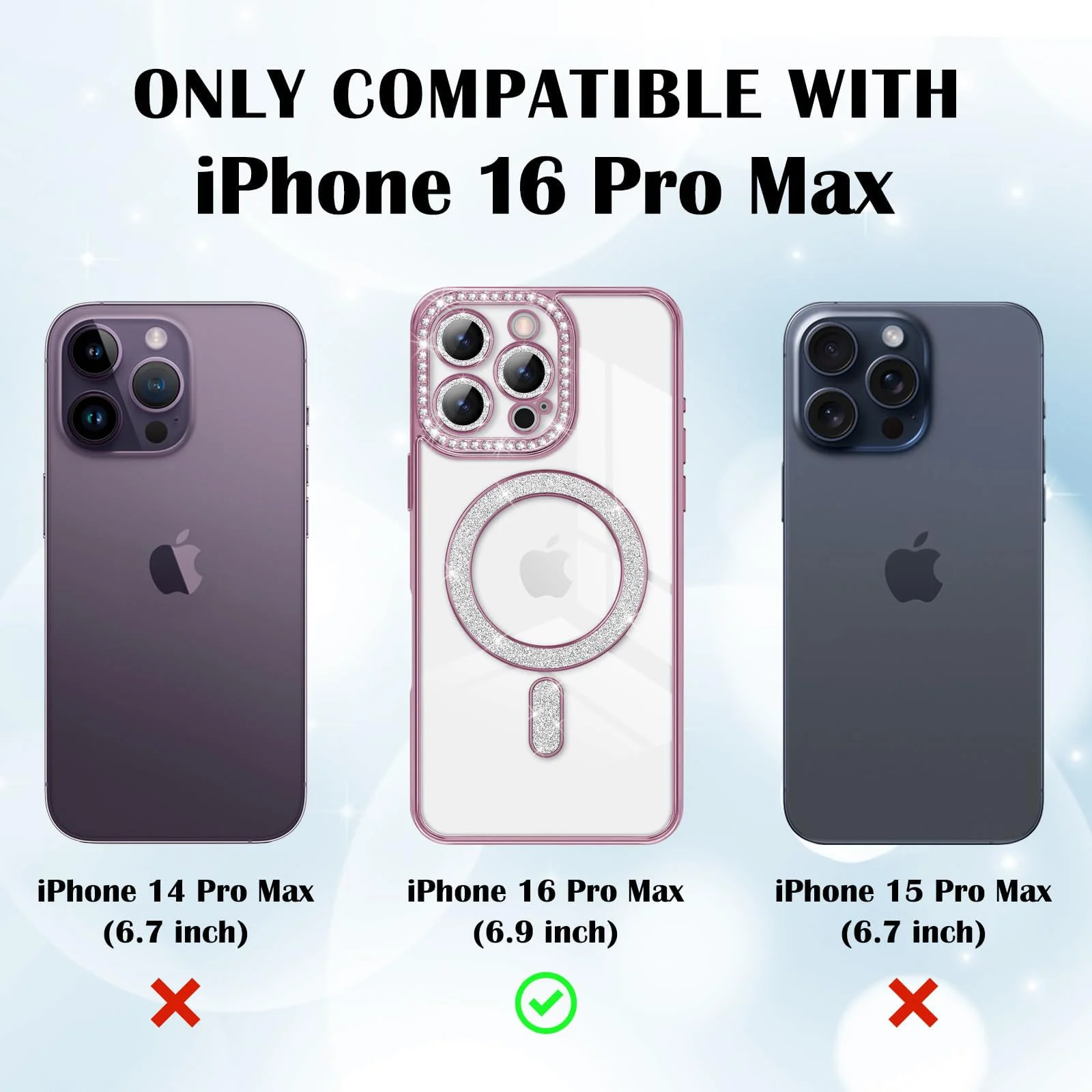 DL3 Mobilak MagSafe-Compatible Magnetic Case for iPhone 16 Pro Max with Camera Protection and Magnetic Car-Mount Support - Pink