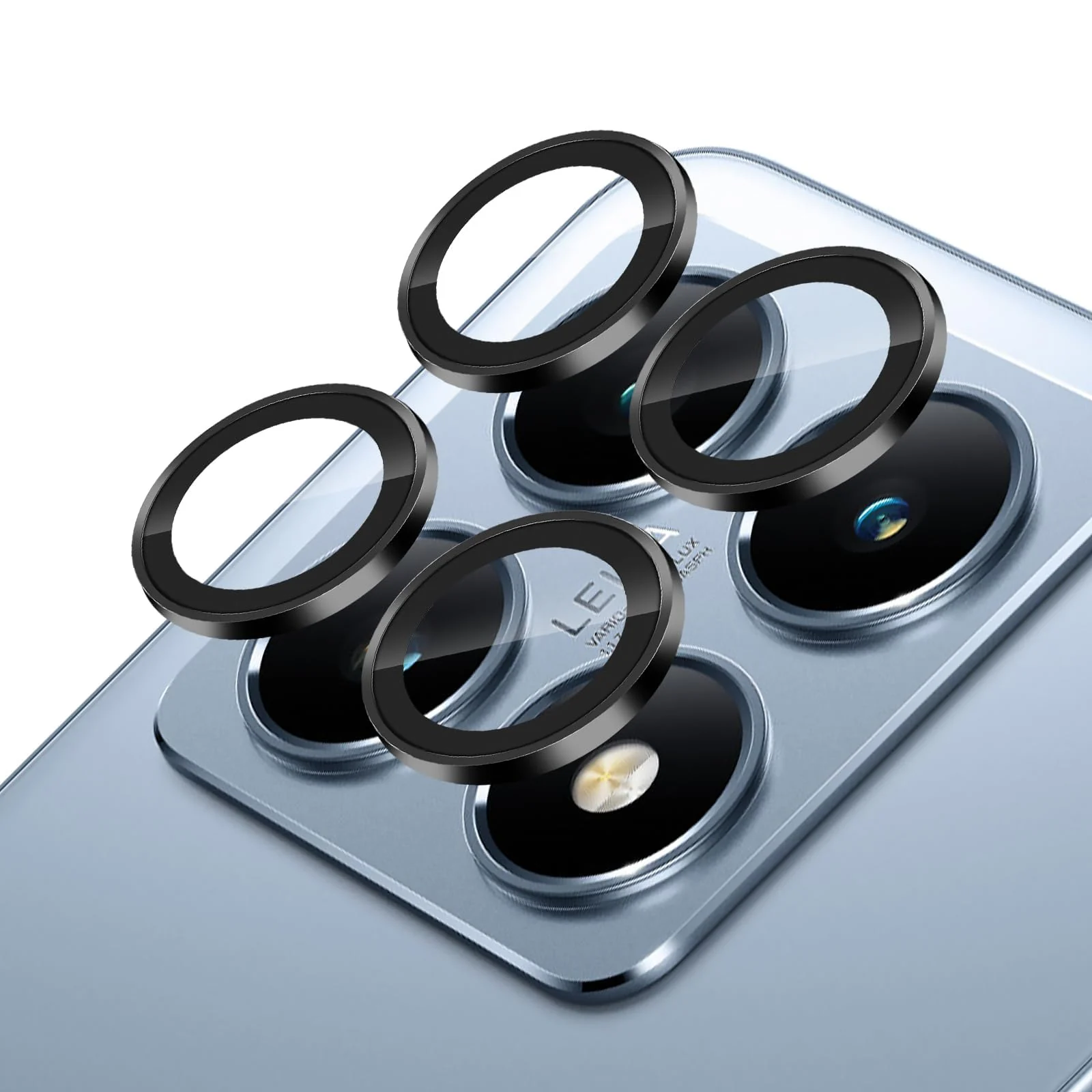 DL3 Mobilak Camera Lens Protector for Xiaomi 14T Accessories, 9H Tempered Glass Metal Individual Ring Camera Cover Screen Protector, Case Friendly, Anti Scratch - Black