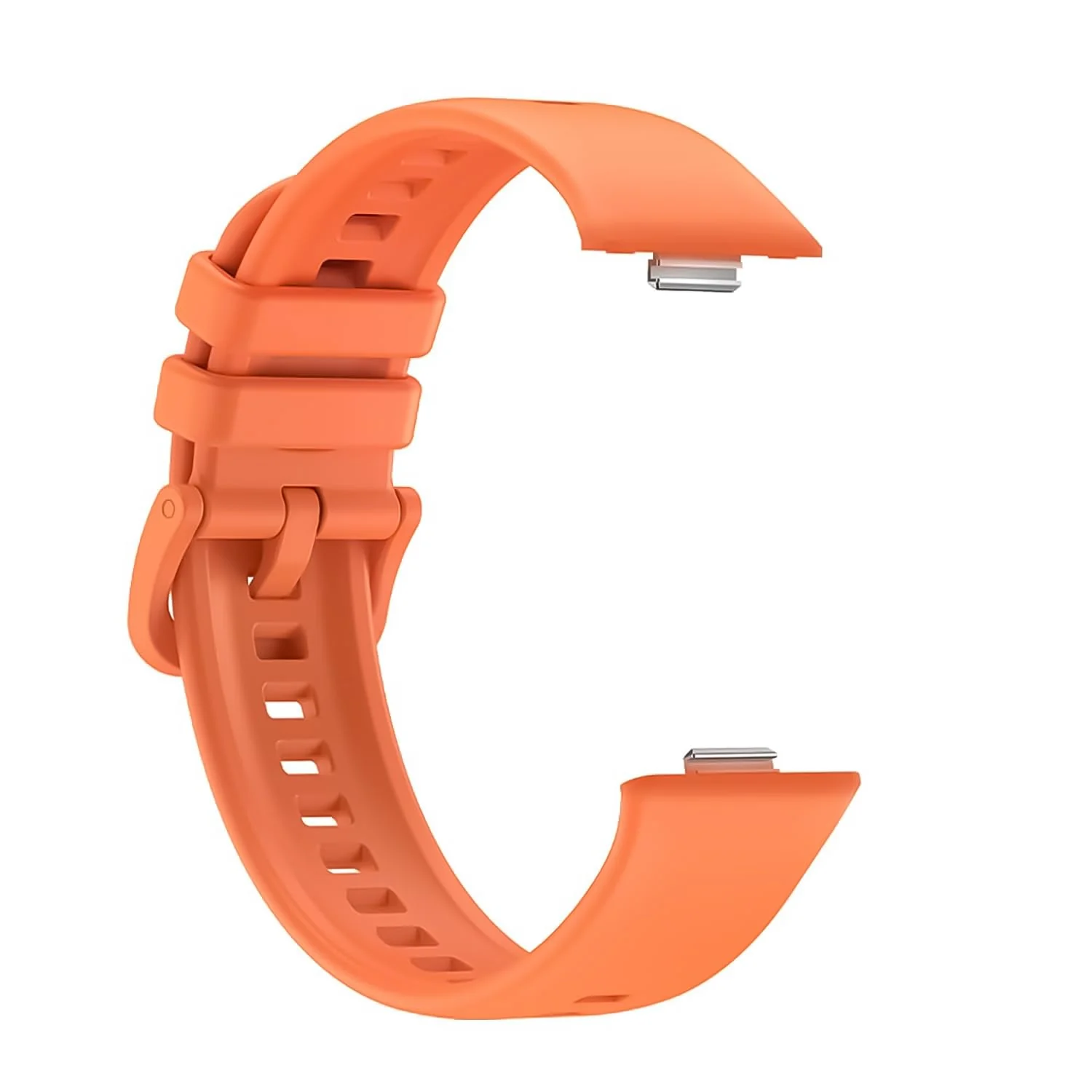 DL3 Mobilak Silicone Bracelet for Huawei Watch Fit 3/Watch Fit 4 Pro/Fit 4 Strap, Soft Silicone Sport Replacement Strap for Women/Men, Adjustable Waterproof Sports Band - Orange