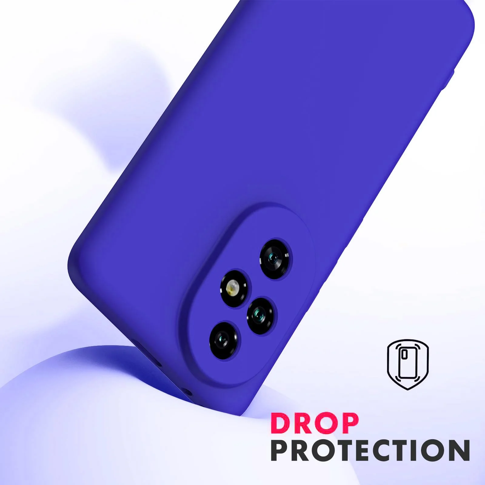 DL3 Mobilak Compatible with Honor 200 5G Case Slim Liquid Silicone Soft Gel Rubber Shockproof Protective Phone Case with Anti-Scratch Microfiber Lining, Cover With Camera Protection - Pepsi