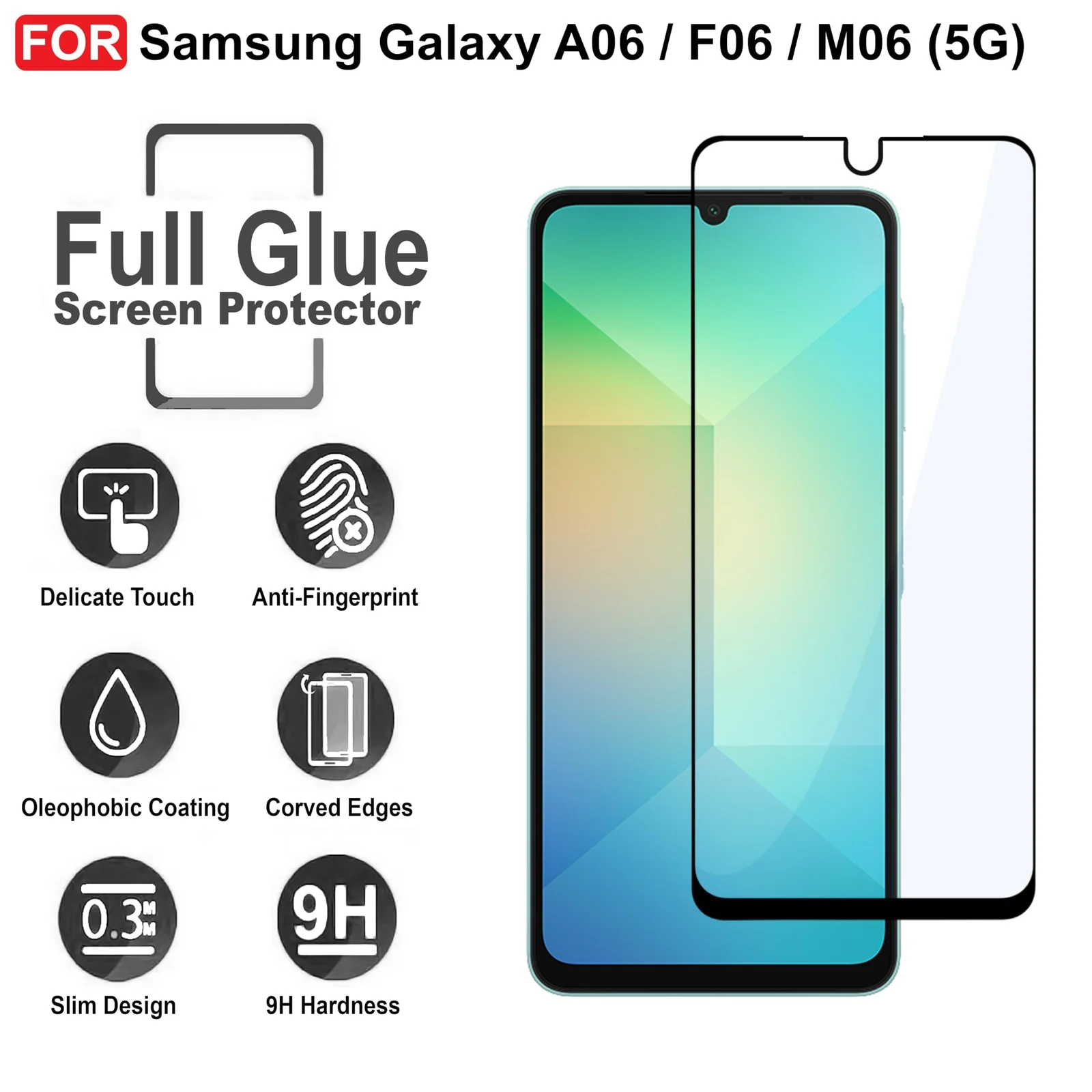 DL3 Mobilak for Samsung Galaxy A06 (4G)/ F06 (5G)/ M06 (5G) | Tempered Glass Screen Protector, 9H Hardness Anti-Scratch Tempered Glass flim, Case Friendly, Anti-Scratch - Clear