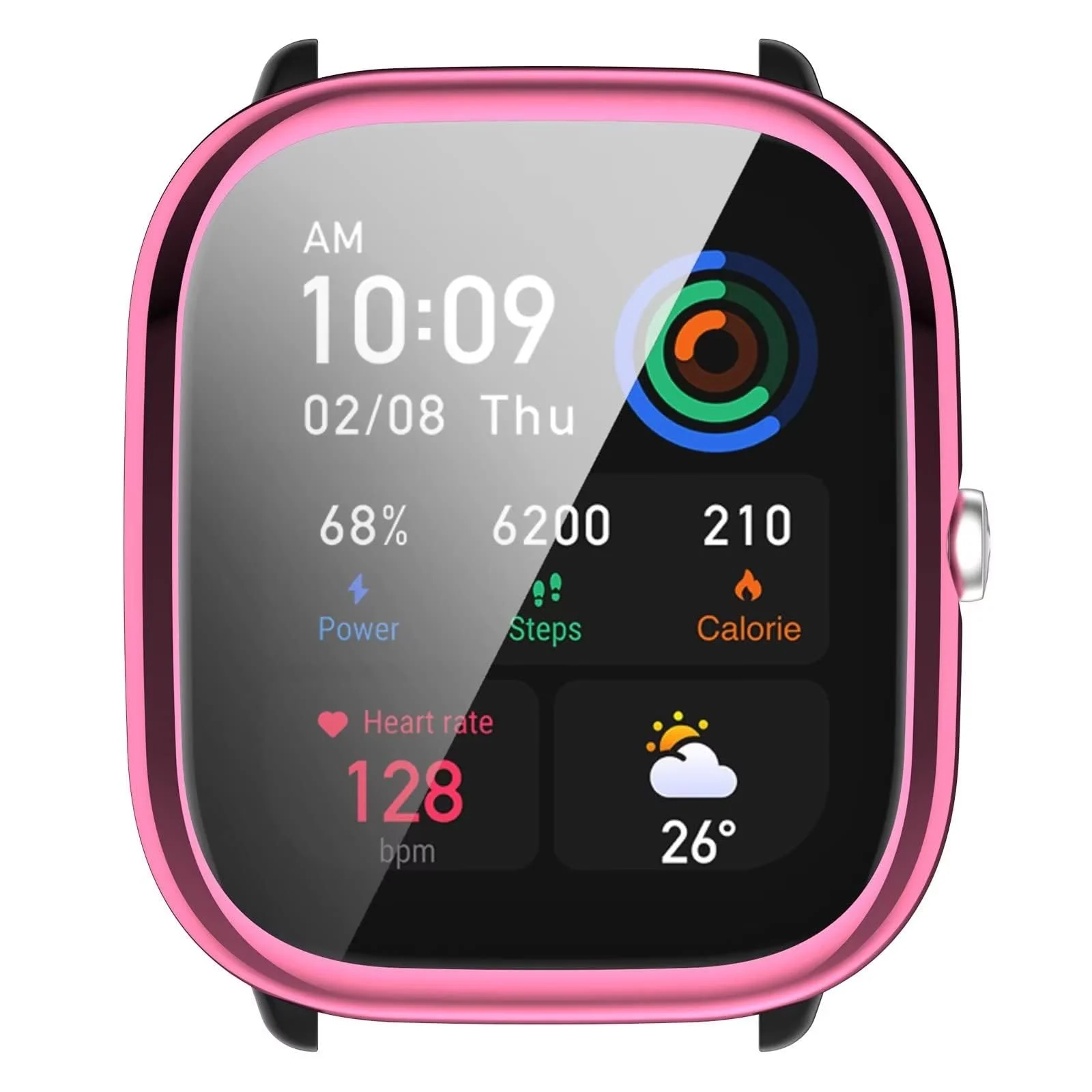 DL3 Mobilak Case Compatible with Amazfit GTS 4 Mini (Not for GTS4) Case All-Around Screen Protector Watch Soft TPU Shockproof Cover Slim Guard Thin Bumper Shell Protector - Pink