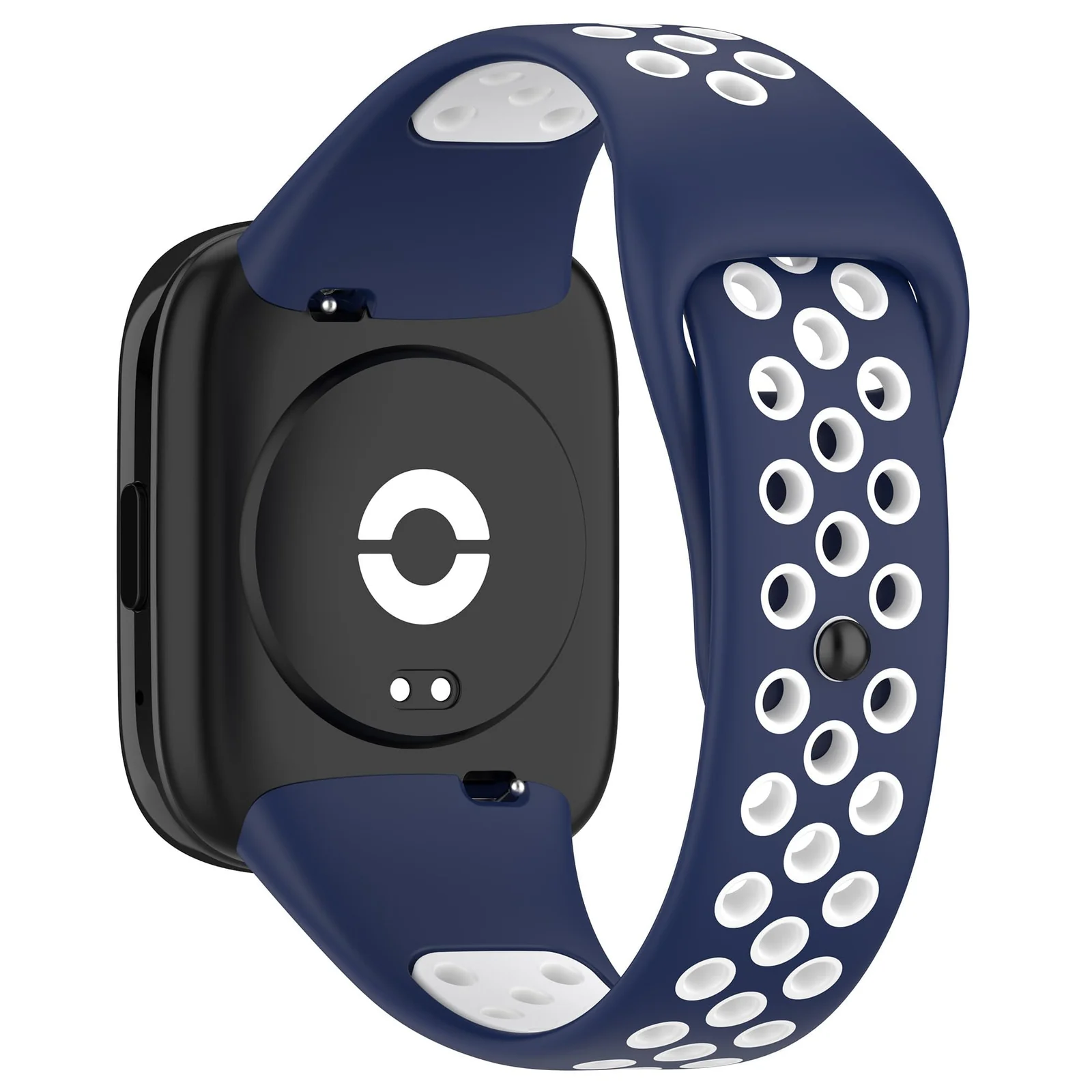 DL3 Mobilak Strap Silicone Compatible With Xiaomi Redmi Watch 3 Active/Redmi Watch 3 Lite, Sport Silicone Watch Band Wrist Strap, Bracelet Wristband Wrist Strap - Blue White