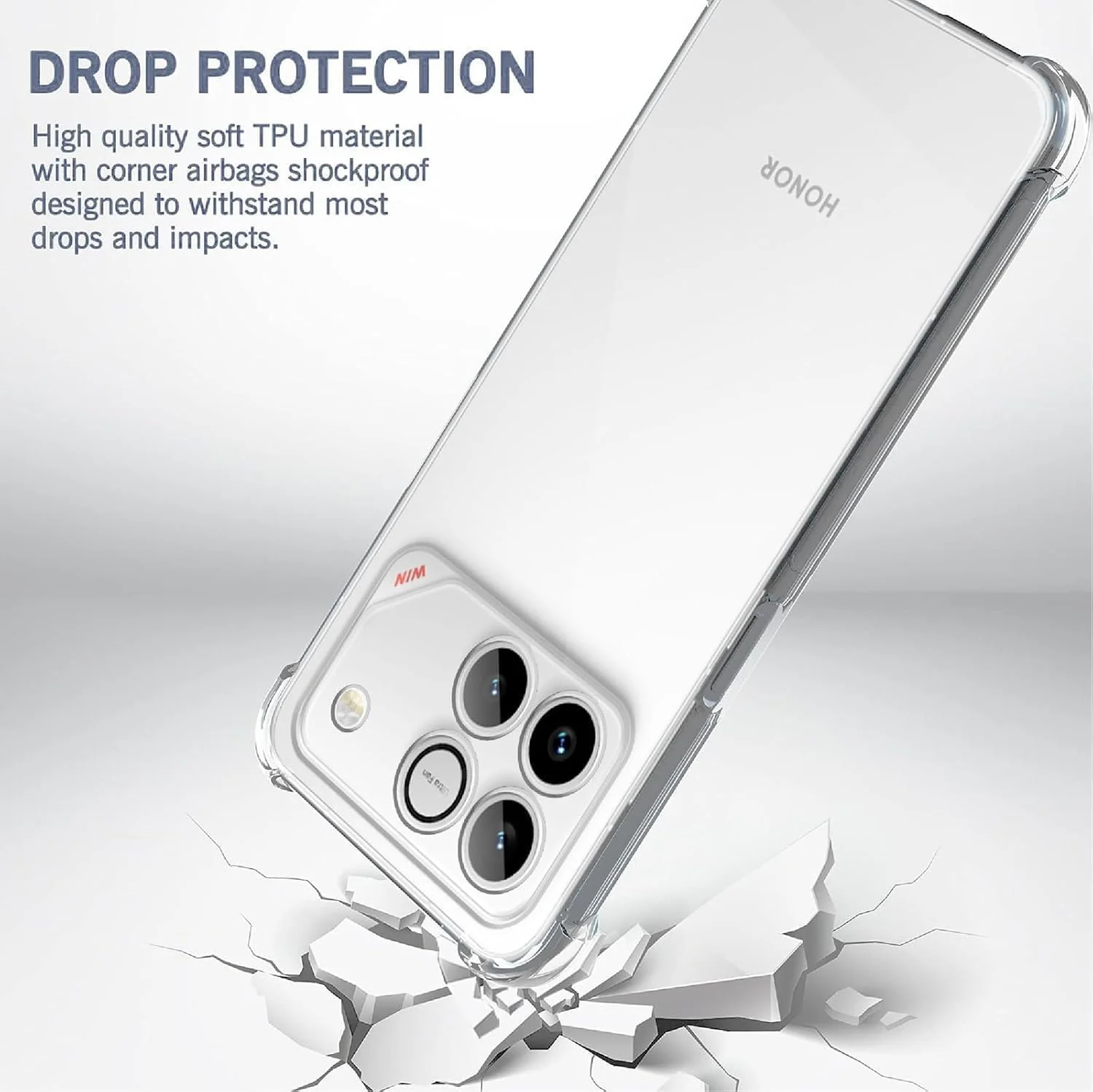 DL3 MOBILAK Clear Soft TPU Phone Case for Honor Win and Win RT - Clear