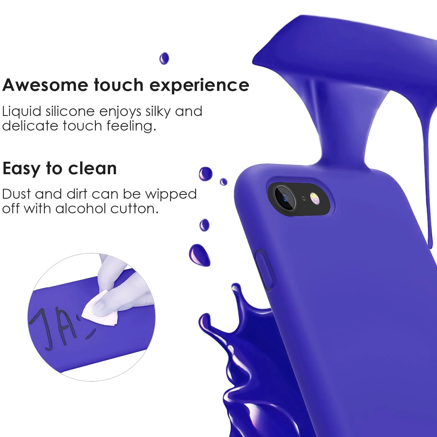 DL3 Mobilak Compatible with iPhone 7/8, iPhone SE 2022, SE 2020, Case, Liquid Silicone Case, Full Body Protective Cover, Shockproof, Slim Phone Case, Anti-Scratch Soft Microfiber - Pepsi