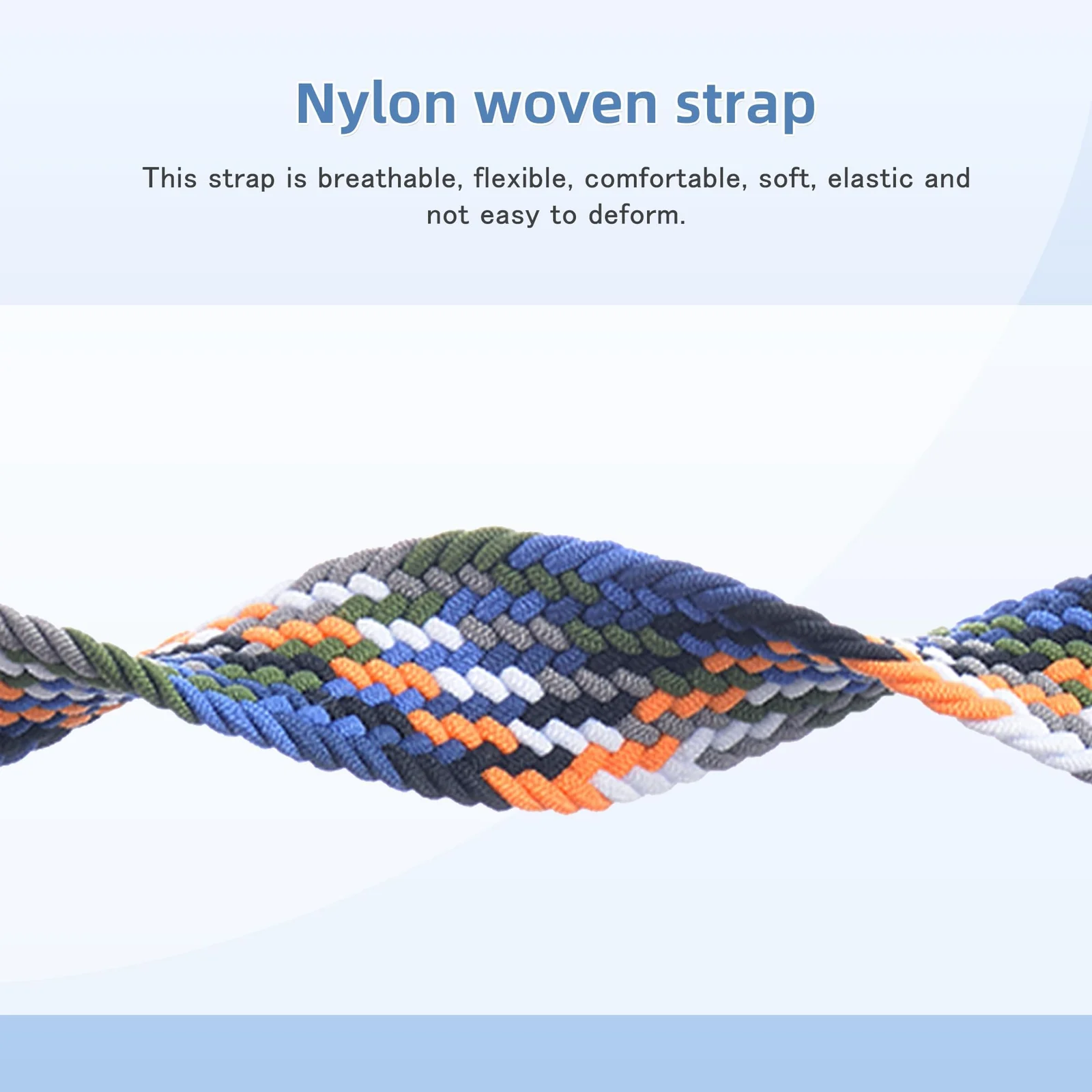 DL3 Mobilak Braided Strap for Xiaomi Mi Band 10/9/8, Men Women Breathable Elastic Nylon with Magnetic Buckle Watch Band for Xiaomi Smart Band 10/Xiaomi Smart Band 9/8 - Denim