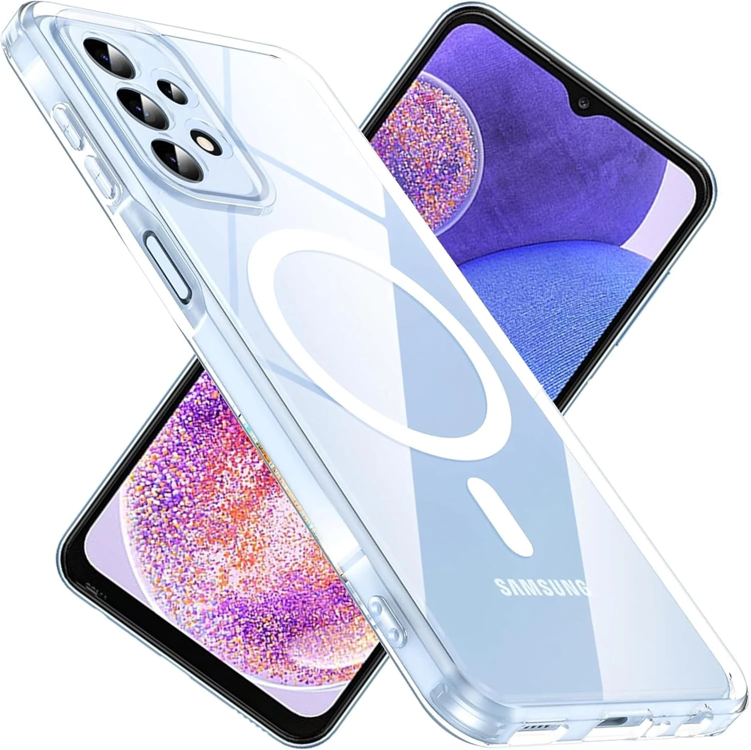 جراب هاتف شفاف مغناطيسي متوافق مع MagSafe متوافق مع Samsung Galaxy A23 من DL3 MOBILAK