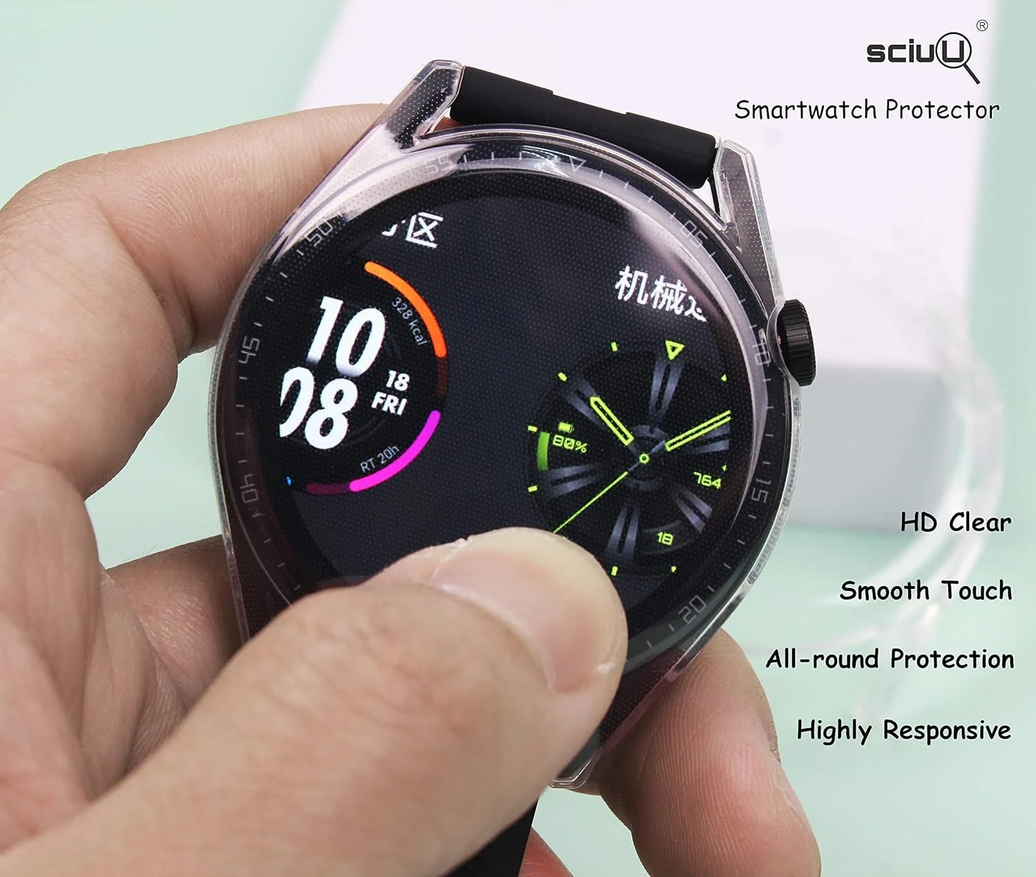 DL3 Mobilak Case Compatible with Huawei Watch GT3 46mm Case All-Around Screen Protector Watch Soft TPU Shockproof Cover Slim Guard Thin Bumper Shell Protector - Clear
