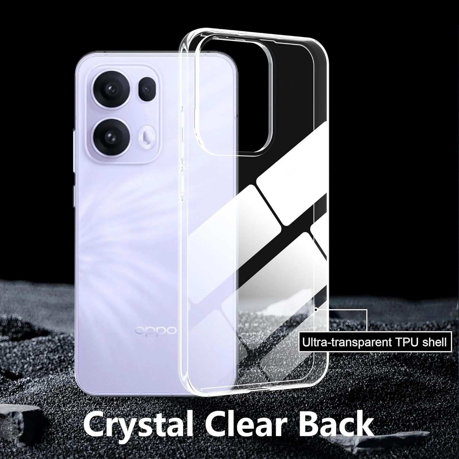 DL3 Mobilak Case Compatible with OPPO Reno 13 Pro 5G Case Crystal Soft TPU Gel Case Flexible Silicone Anti-Scratch TPU Cover - Clear