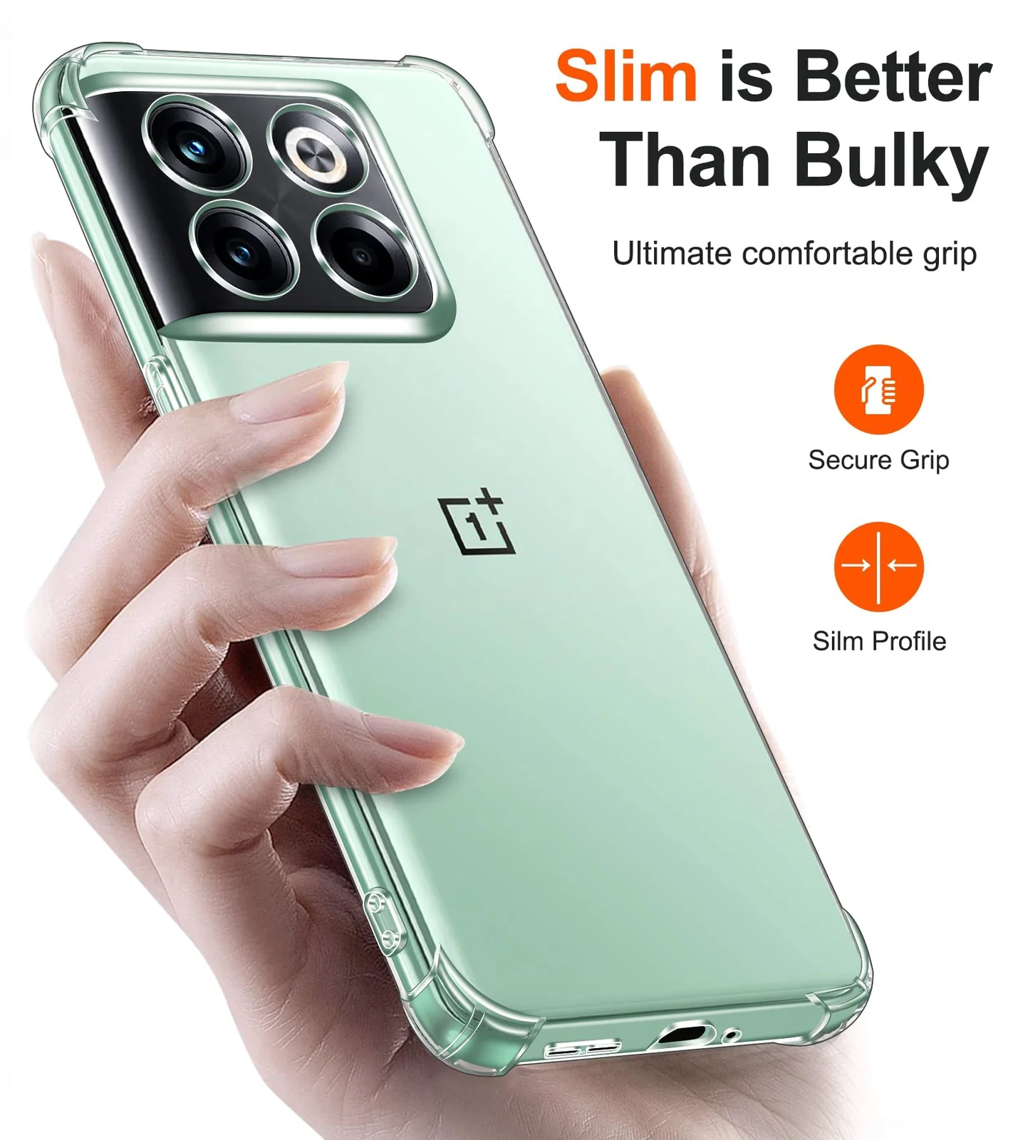 DL3 Mobilak Case Compatible with OnePlus 10T / OnePlus AcePro, Cover Silicone TPU Gorilla Anti-shock Protector Camera Shockproof Corners - Clear