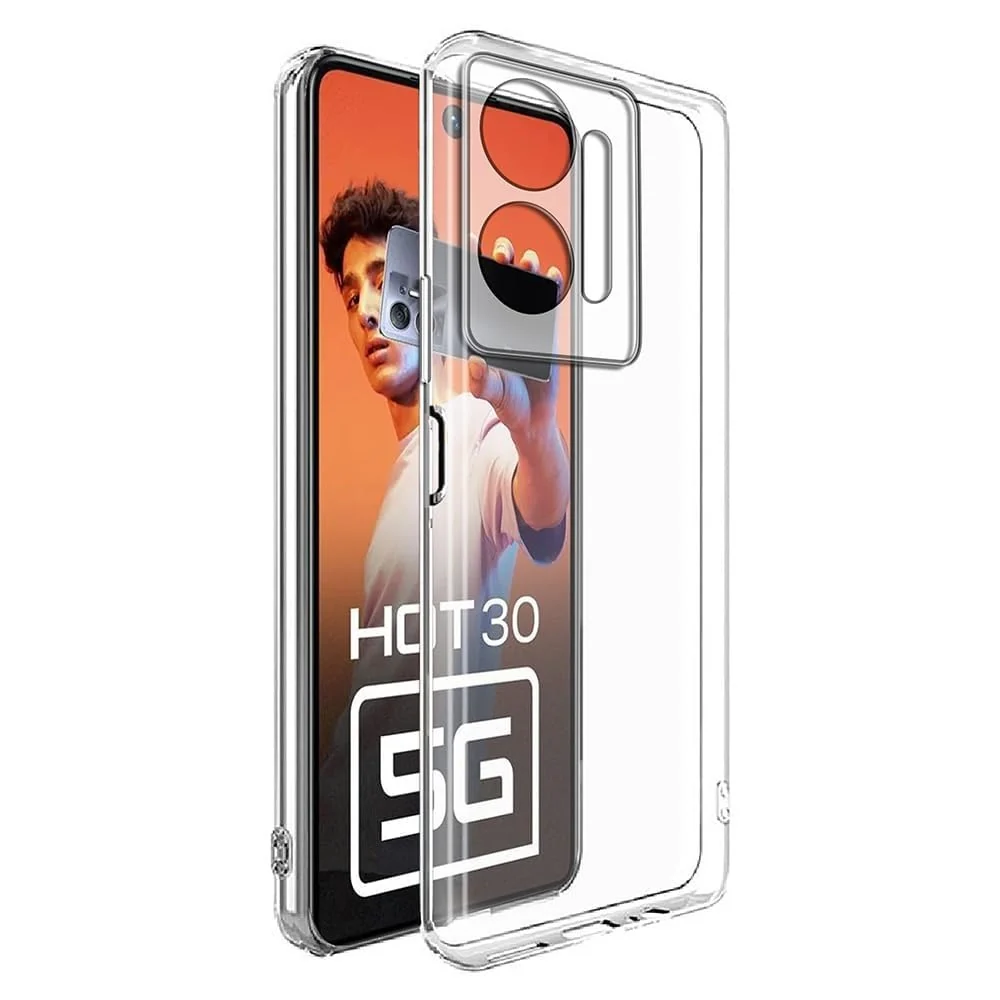 DL3 Mobilak Case Compatible with Infinix Hot 30 Case Crystal Soft TPU Gel Case Flexible Silicone Anti-Scratch Camera Protection TPU Cover - Clear