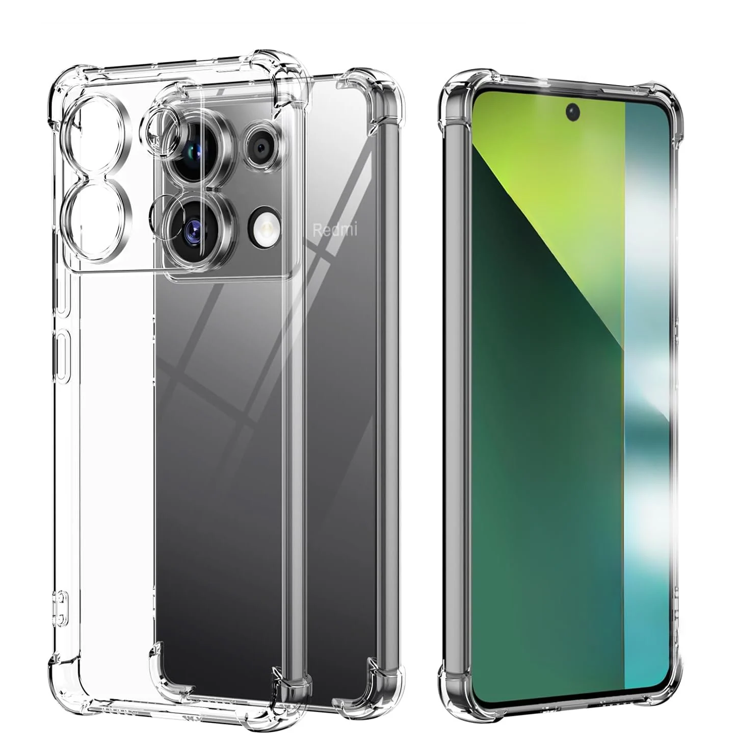 DL3 Mobilak Case Compatible with Xiaomi Redmi Note 13 Pro 4G/Poco M6 Pro 4G (Not Fit 5G), Cover Silicone TPU Gorilla Anti-shock Protector Camera Shockproof Corners - Clear