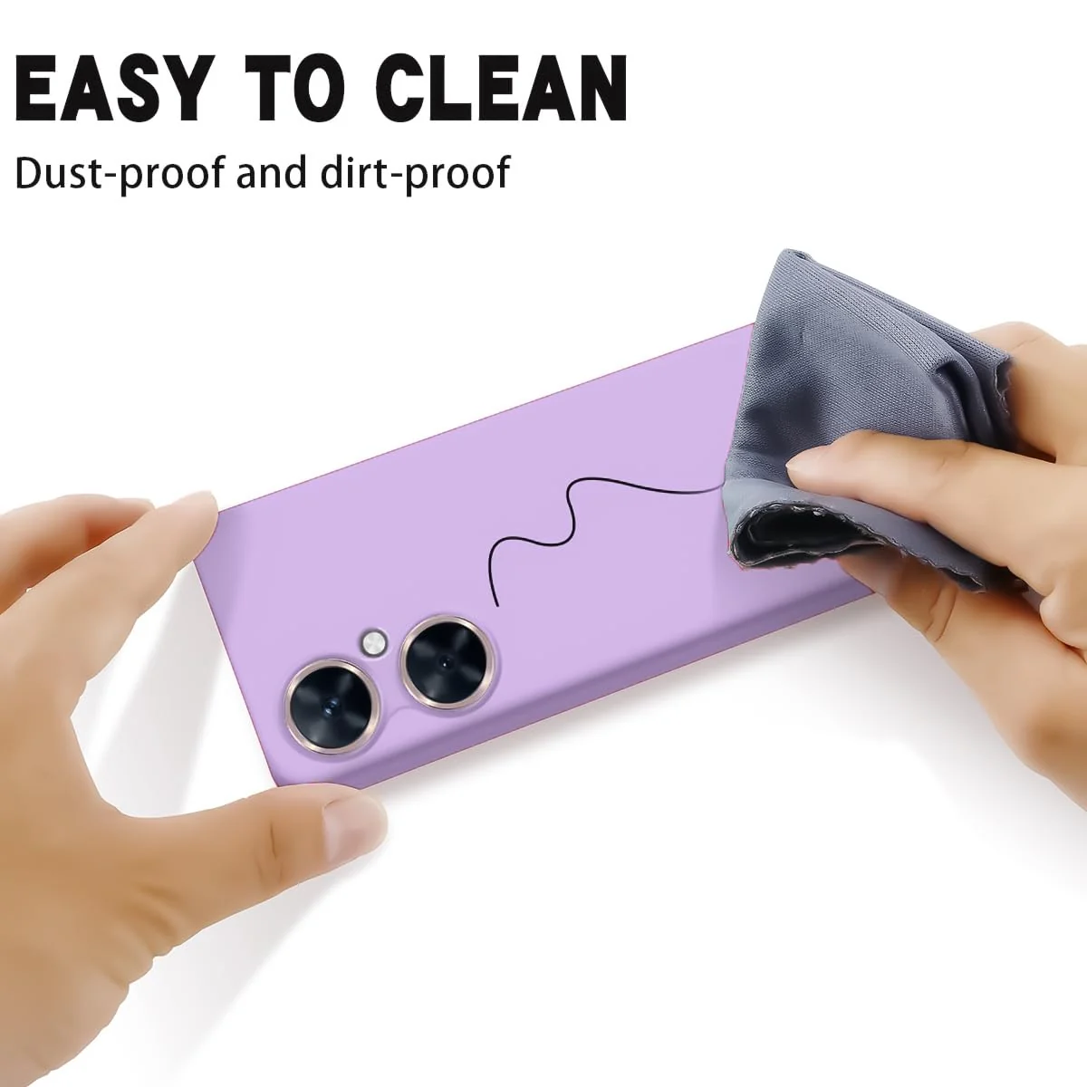 DL3 Mobilak Soft Silicone Protective Case for Huawei nova 11i with Microfiber Lining and Shockproof Design - Light Purple