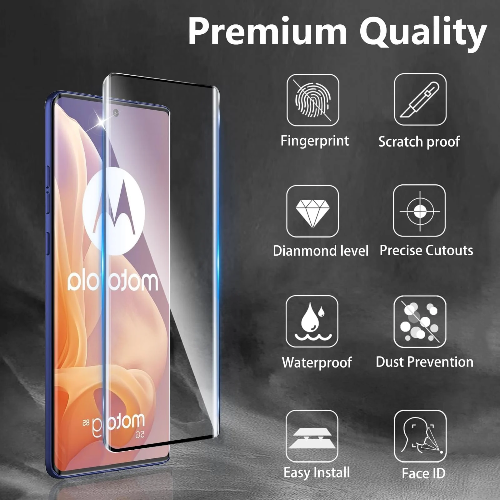 DL3 Mobilak Screen Protector for Motorola Moto G85 5G / Motorola Edge 50 Fusion, Tempered Glass Screen Saver Premium HD Protective, Scratch Resistant, NO-Bubble, 9H Hardness, Full Coverage Film - Clear