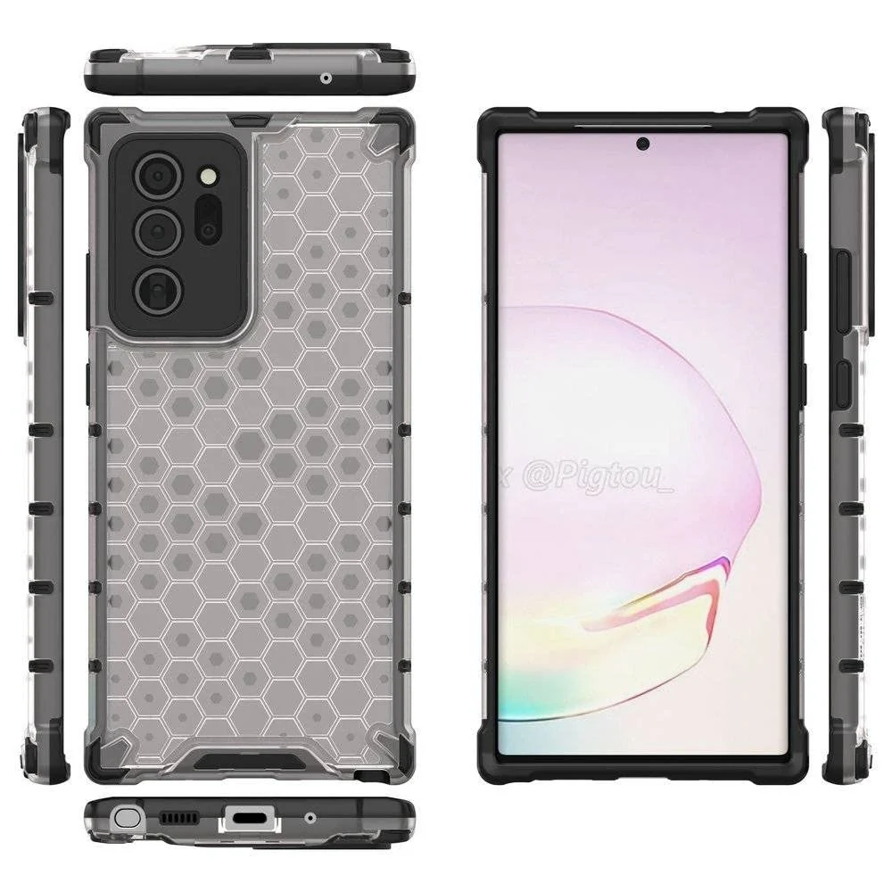 DL3 Mobilak Honeycomb Protective Case for Samsung Galaxy Note 20 5G, Shock-absorbing protection, Transparent design, Slim, lightweight profile - Clear