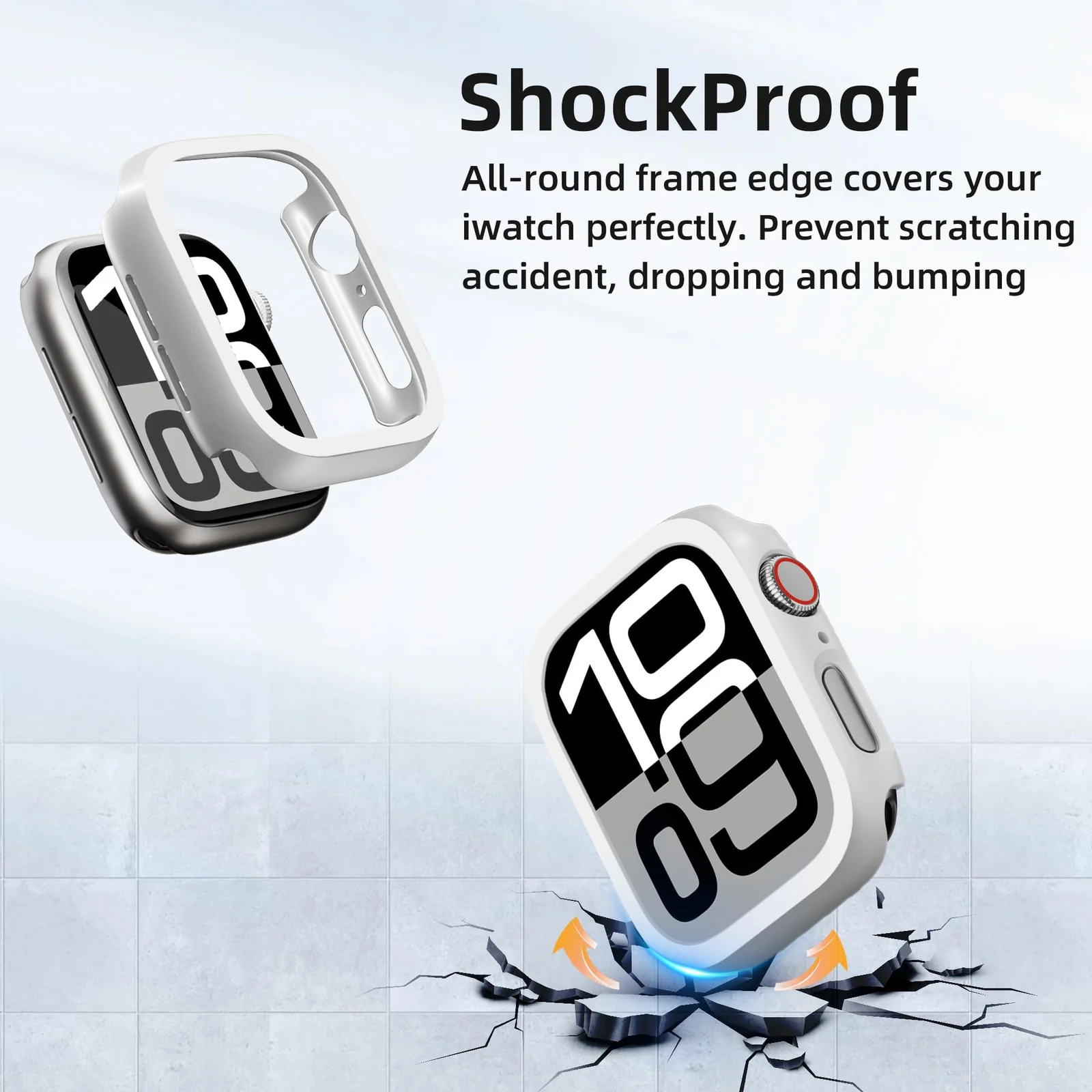 DL3 Mobilak [NO Screen Protector] Bumper Case for Apple Watch Series 10 42mm, Slim Thin Shockproof Bumper Cover, Hard PC Protective Frame All-Around Edge for iWatch 10 42 mm Accessories - White