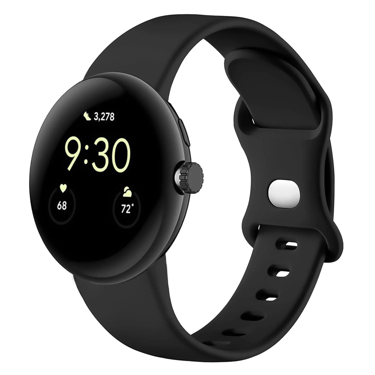 DL3 Mobilak Band Compatible with Google Pixel Watch 1/2/3/4 (41mm), Soft Silicone Sport Replacement Straps Bracelet for Google Pixel Watch 41mm - Black