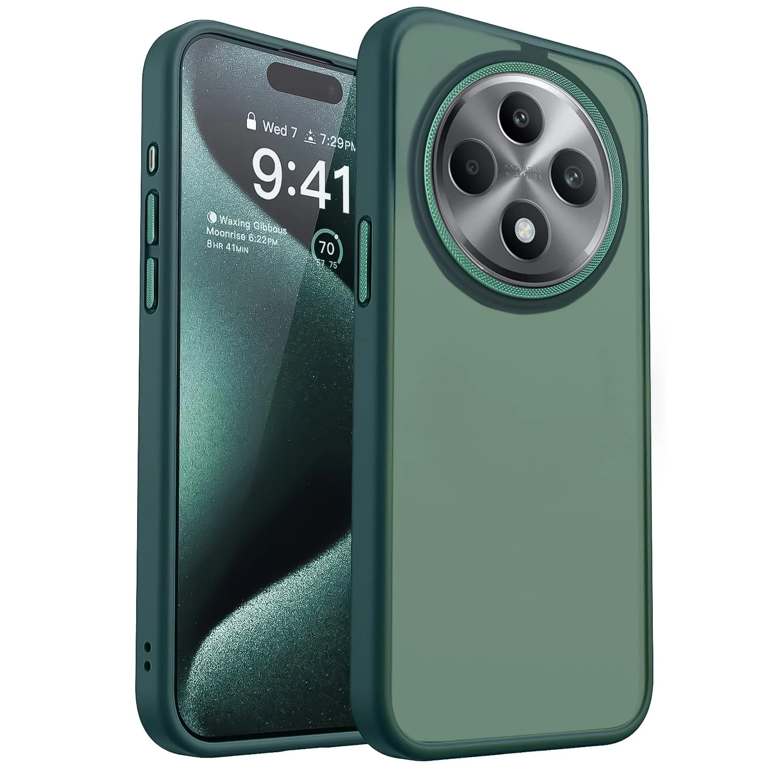 Dl3 Mobilak Case for Oppo Reno12 F/Reno 12F Case Magnetic Translucent Matte Phone Cases Thin Slim Fit Shockproof Bumper Protective Cover for Women Men Girls (Baby Blue)