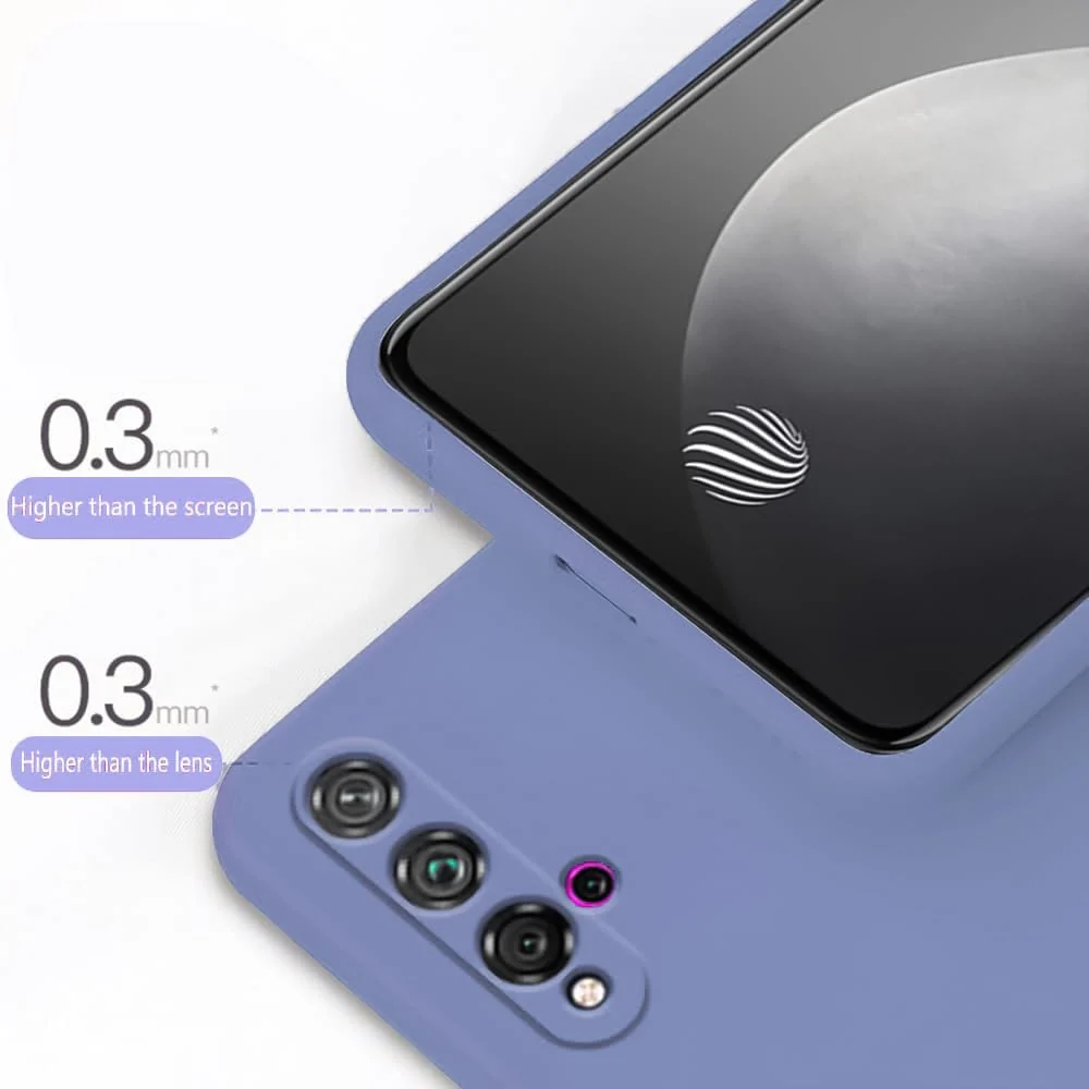 DL3 Mobilak Liquid Silicone Case for Huawei nova 5T, Shock-absorbing protection, Scratch-resistant surface, Soft microfiber lining - Baby Blue