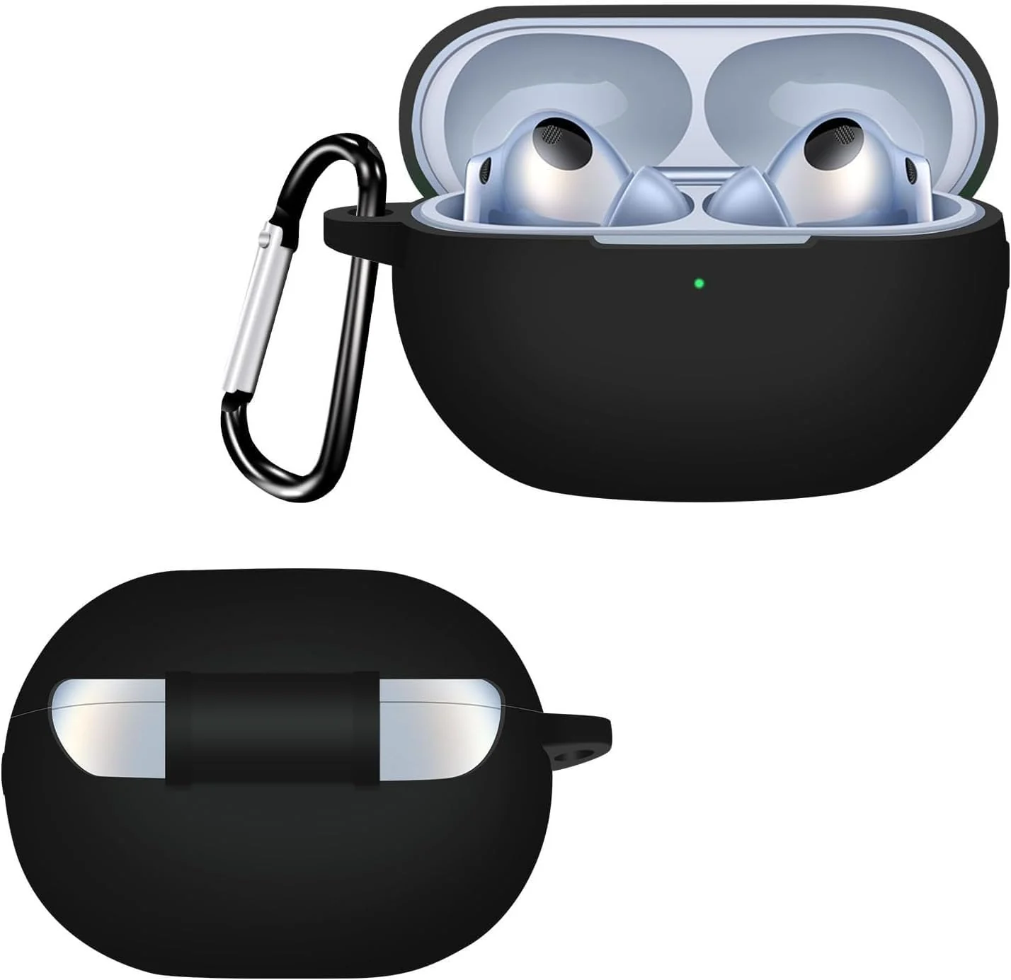 DL3 Mobilak Compatible with Huawei FreeBuds Pro 3 Case Cover, Soft Silicone Shockproof Protective Case Wireless Earbuds with Carabiner, Front LED Visible - Black