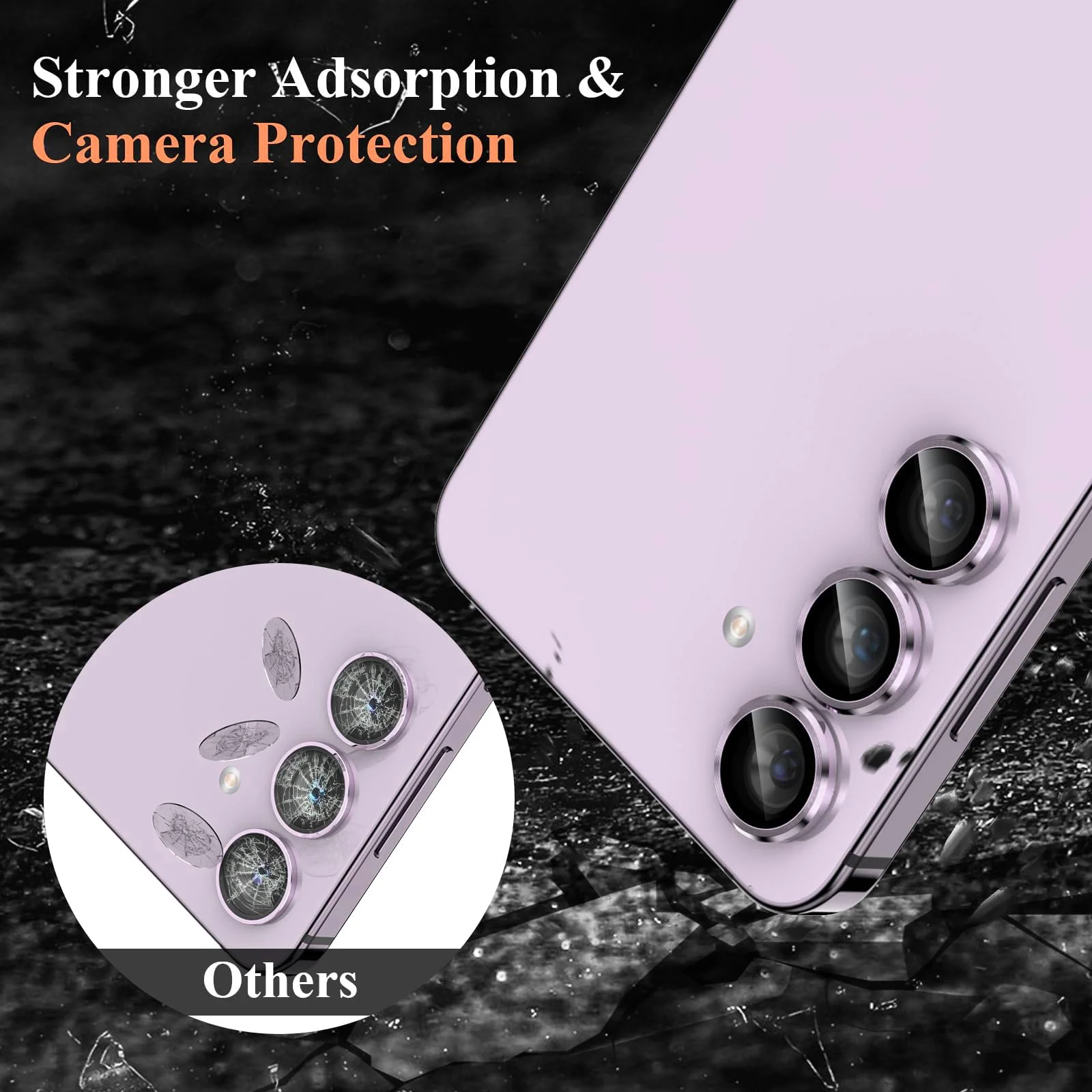 DL3 Mobilak Camera Lens Protector Compatible with Samsung Galaxy A54 5G Camera Lens Film Metal Ring Ultra HD, 9H Hardness, Scratch Resistance Camera Lens Protective Film - Purple