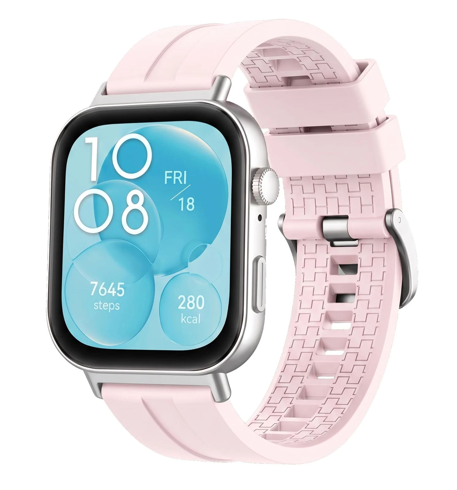 MOBIGON Soft TPU Silicone Sport Strap for Huawei Watch Fit 3 / 4 / 4 Pro / 5 / 5 Pro, Light Pink