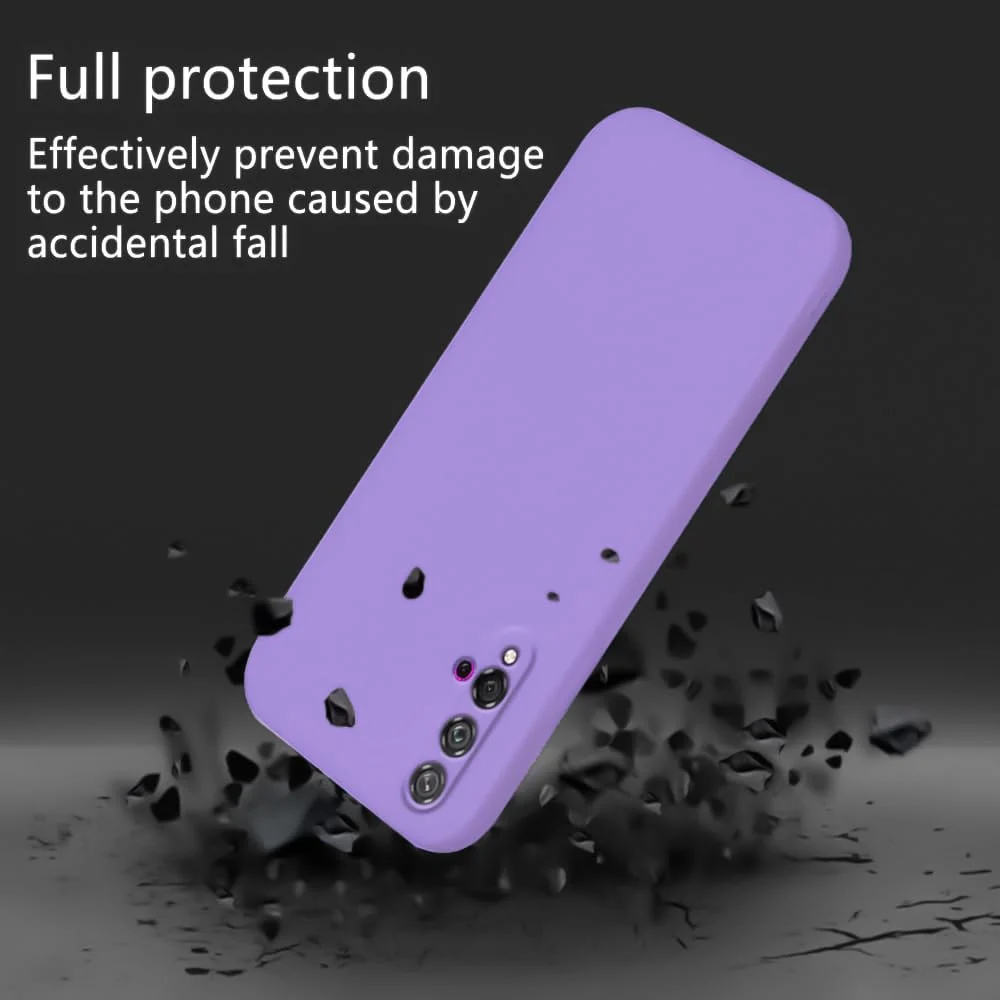 DL3 Mobilak Huawei nova 5T Case, Soft Flexible Liquid Silicone Gel Rubber Bumper Cover, Full Body Shockproof Protective Phone Case - Light Purple