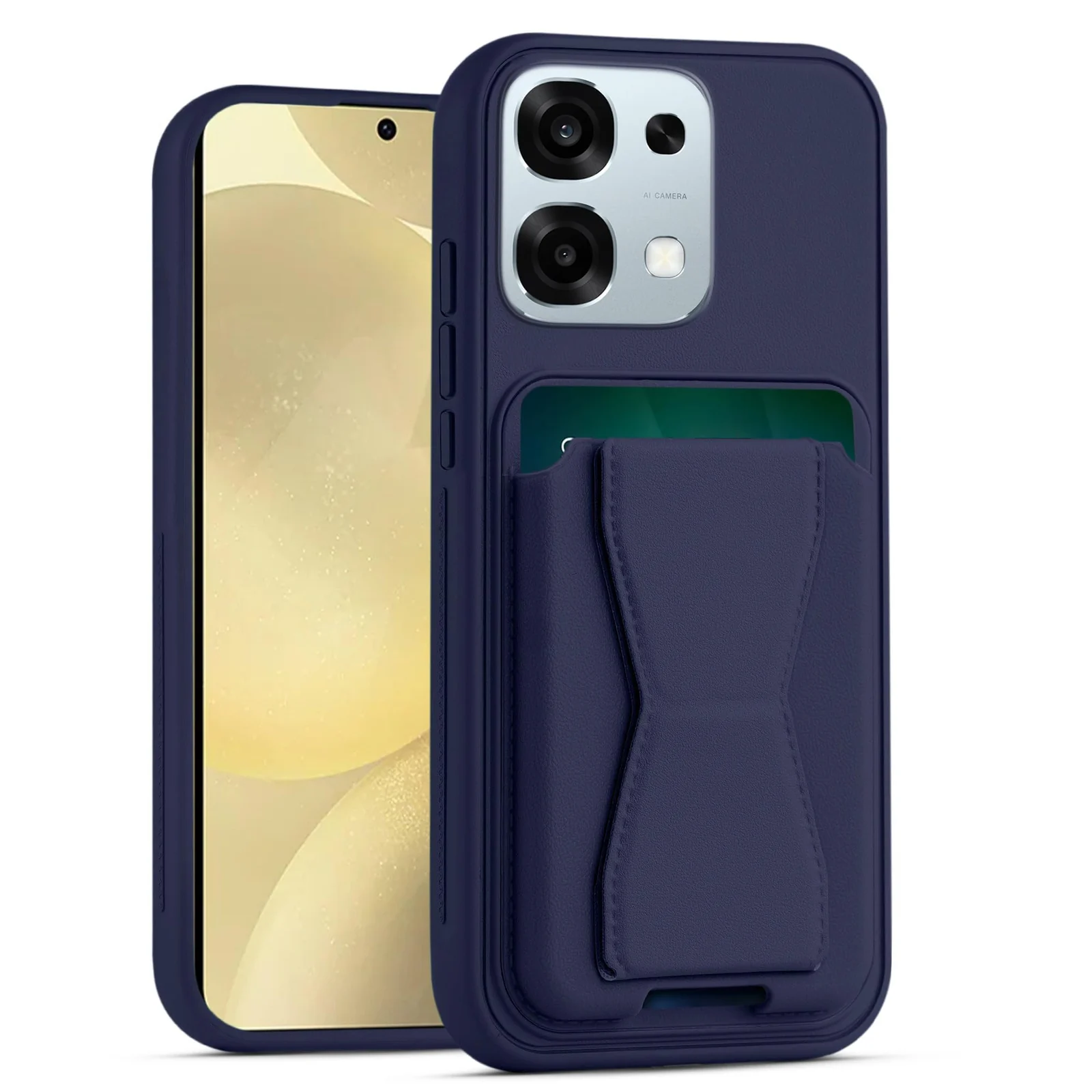 DL3 Mobilak Leather Wallet Case with Card Slot for OPPO A6 Pro 5G / 4G with Camera Protection and Shockproof Design - Blue