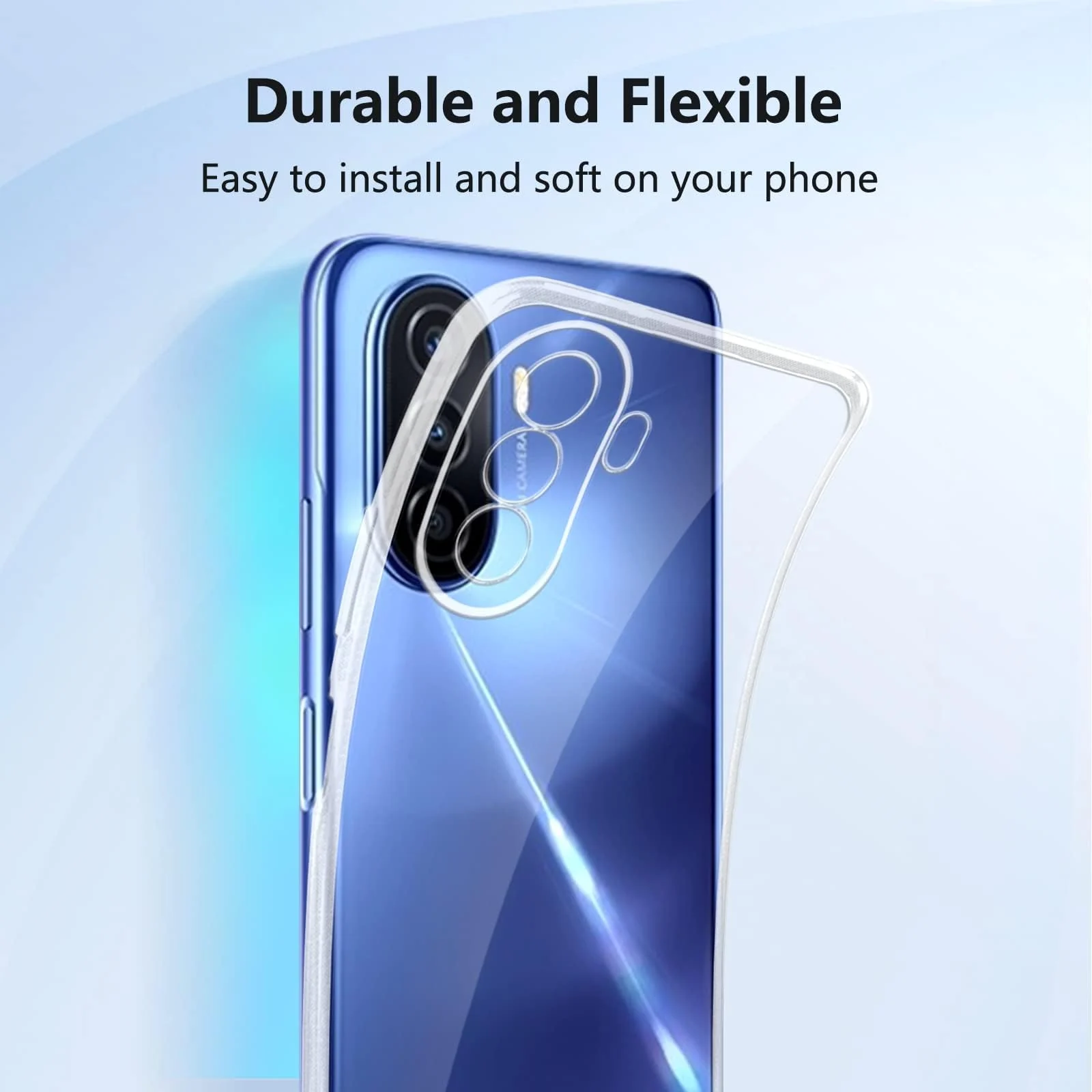 DL3 Mobilak Case Compatible with HUAWEI nova Y70 / Y70 Plus Case Crystal Soft TPU Gel Case Flexible Silicone Anti-Scratch Camera Protection TPU Cover - Clear