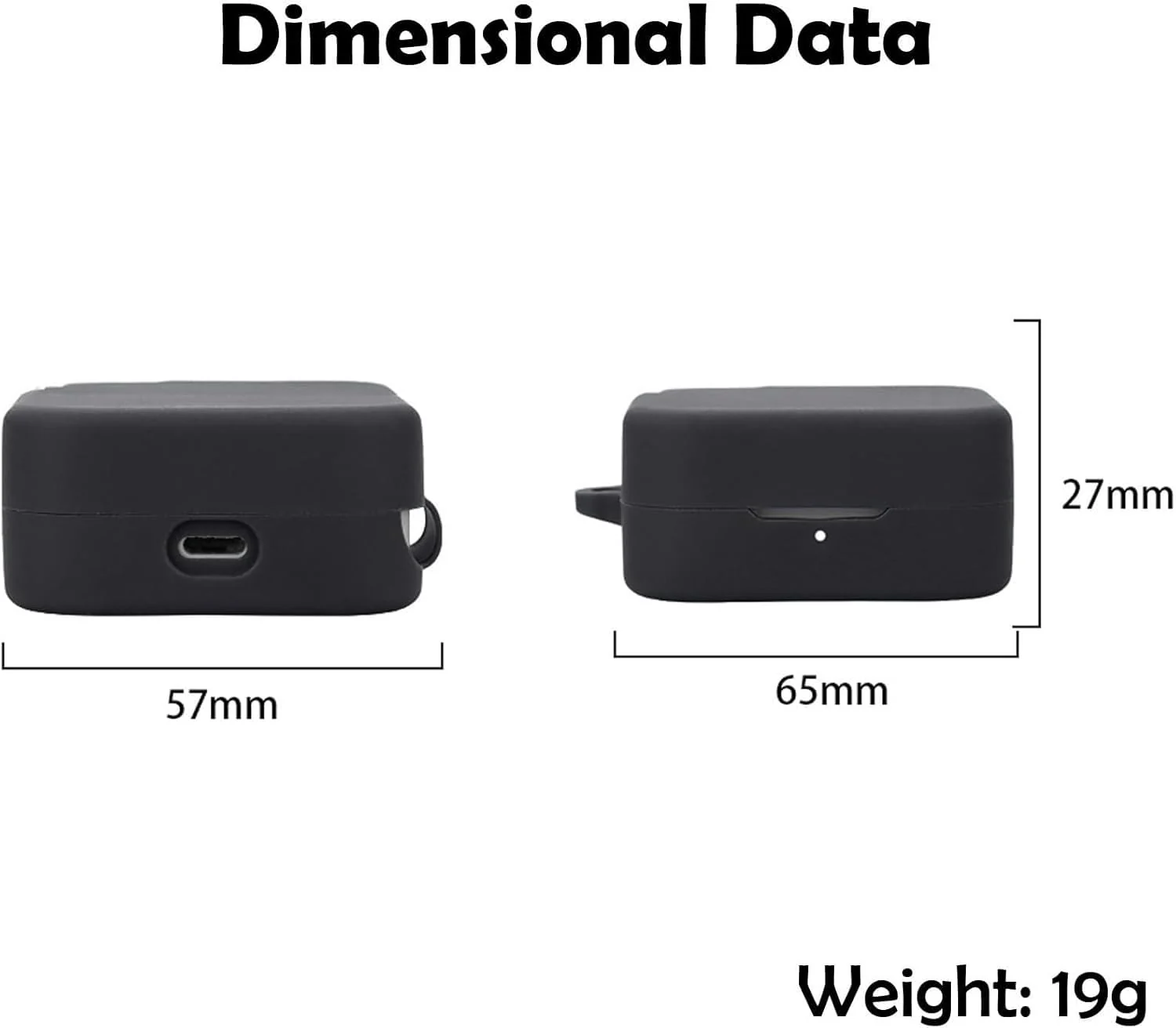 DL3 Mobilak Compatible with Nothing CMF Buds 2a Case Cover, Soft Silicone Shockproof Protective Case Wireless Earbuds with Carabiner, Front LED Visible - Black