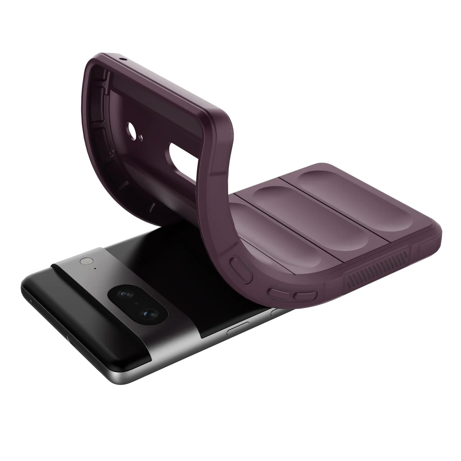 DL3 Mobilak Flexible Silicone and TPU Protective Case with Camera Protection for Google Pixel 7 - Wine Red