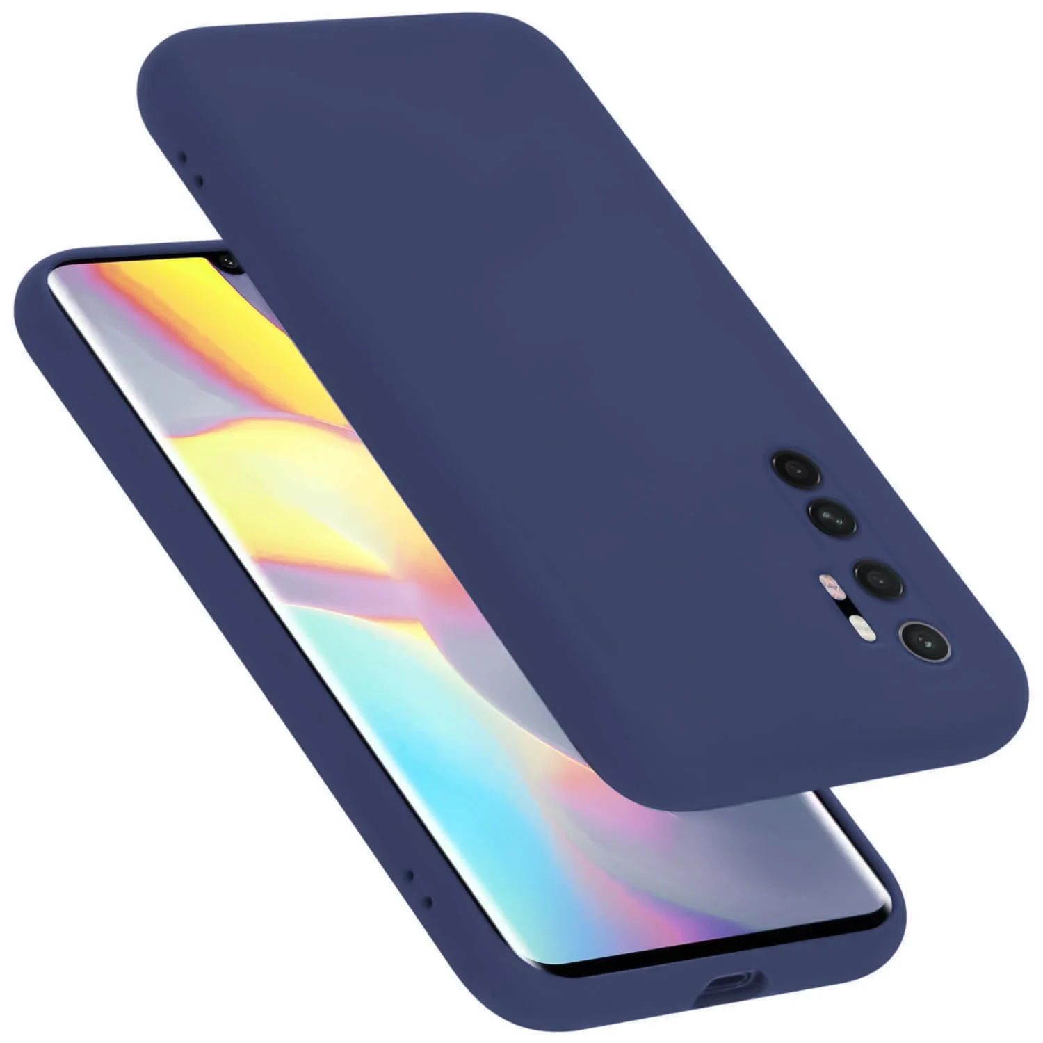DL3 Mobilak Soft Silicone Protective Case for Xiaomi Mi Note 10 Lite with Microfiber Lining and Shockproof Design - Blue 1